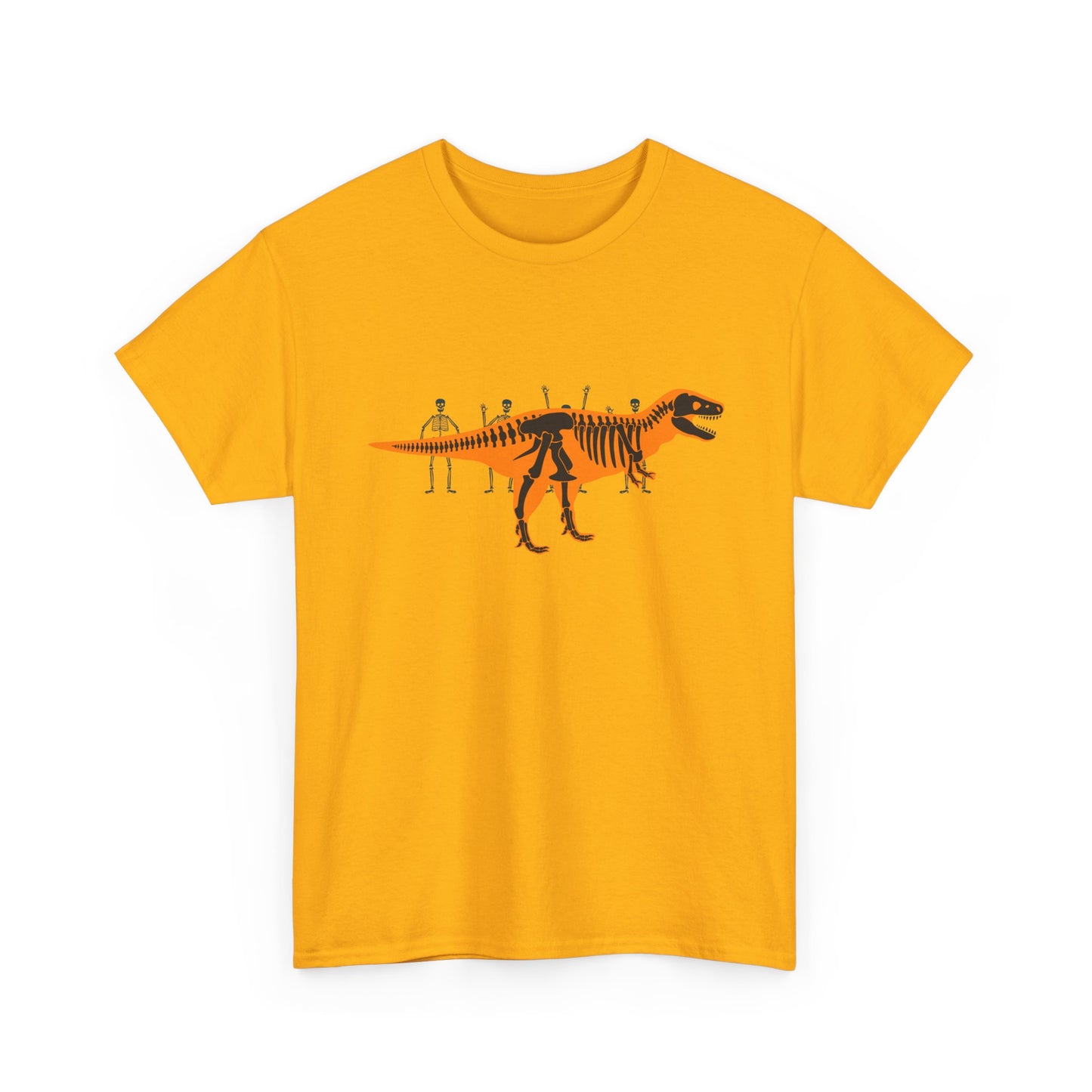 Dinosaur Graphic Tee — Retro Neon T-Rex & Skeleton Shirt