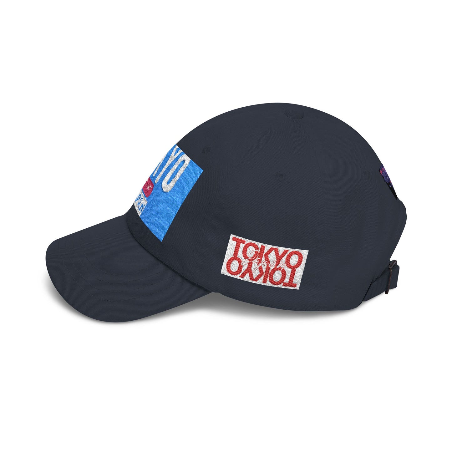 Tokyo Retro Patch Dad Cap – White Embroidered Travel Baseball Hat