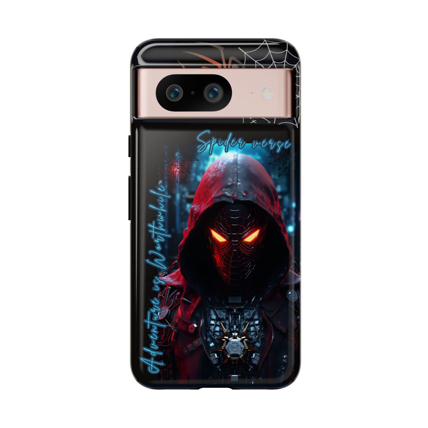 Spiderman Phone Case — Neon Hooded Skull Design "Spider verse"