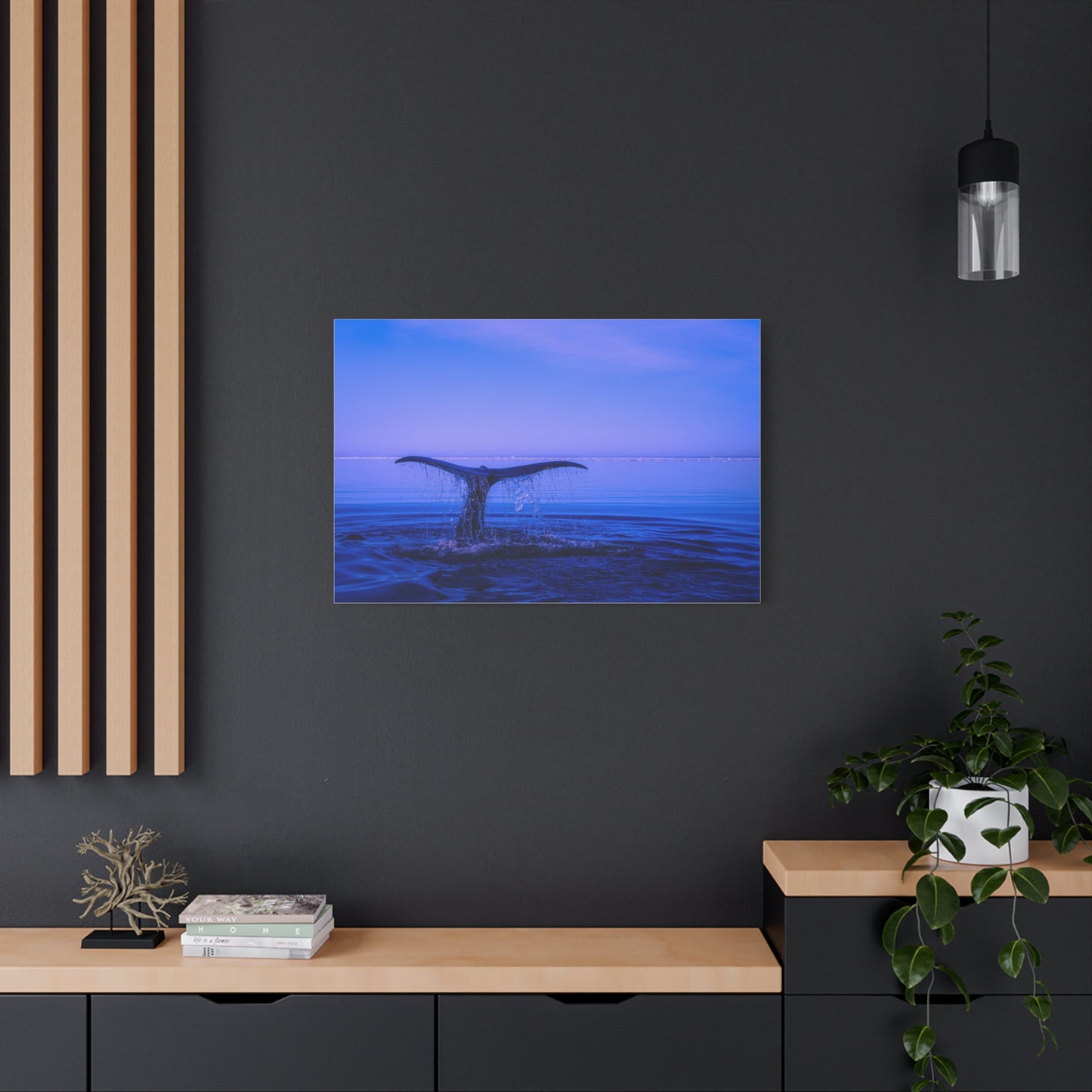 Whale Tail Matte Canvas Print — Ocean Sunset Wall Art