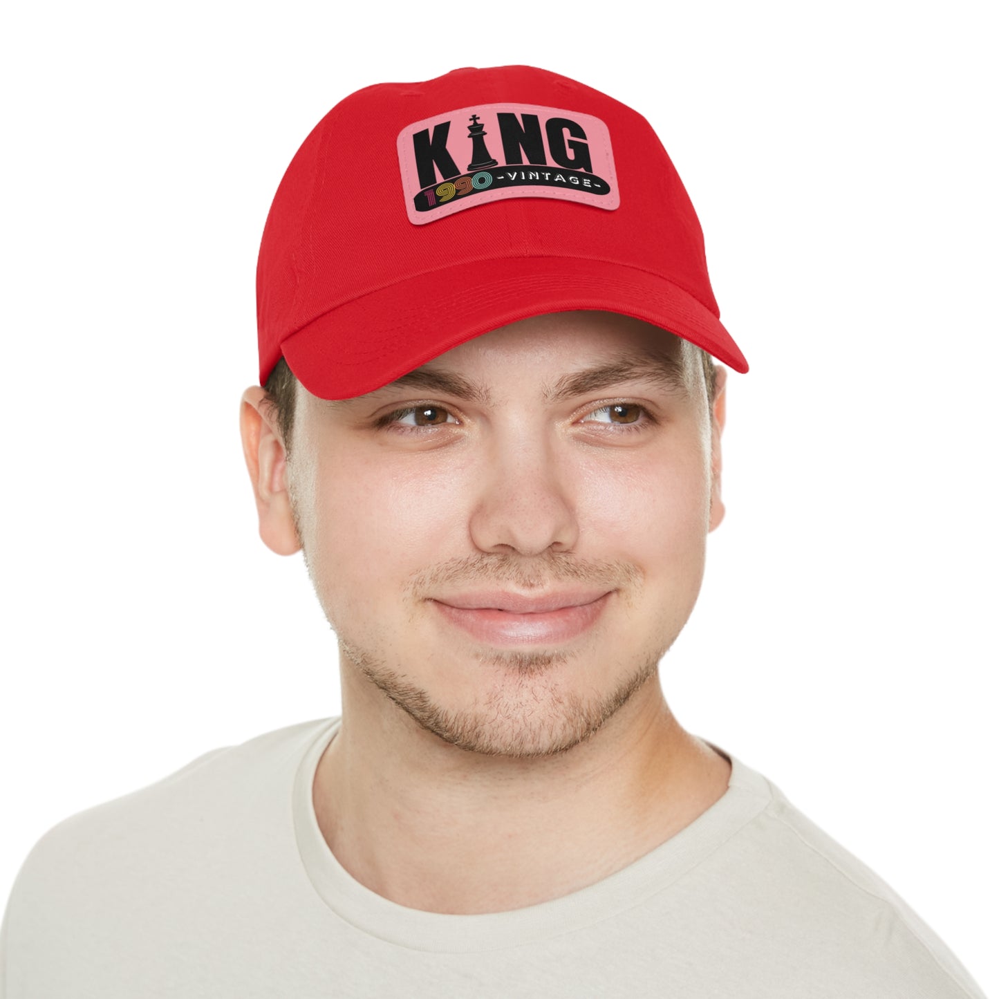 King 1990 Vintage Leather Patch Dad Hat