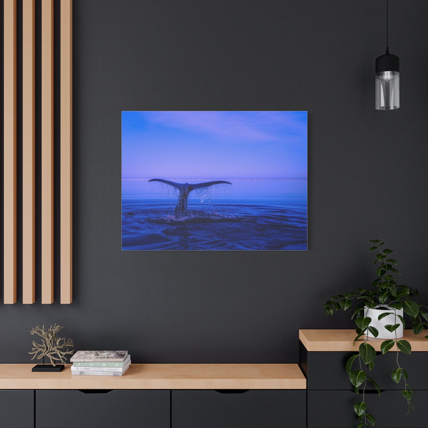 Whale Tail Matte Canvas Print — Ocean Sunset Wall Art
