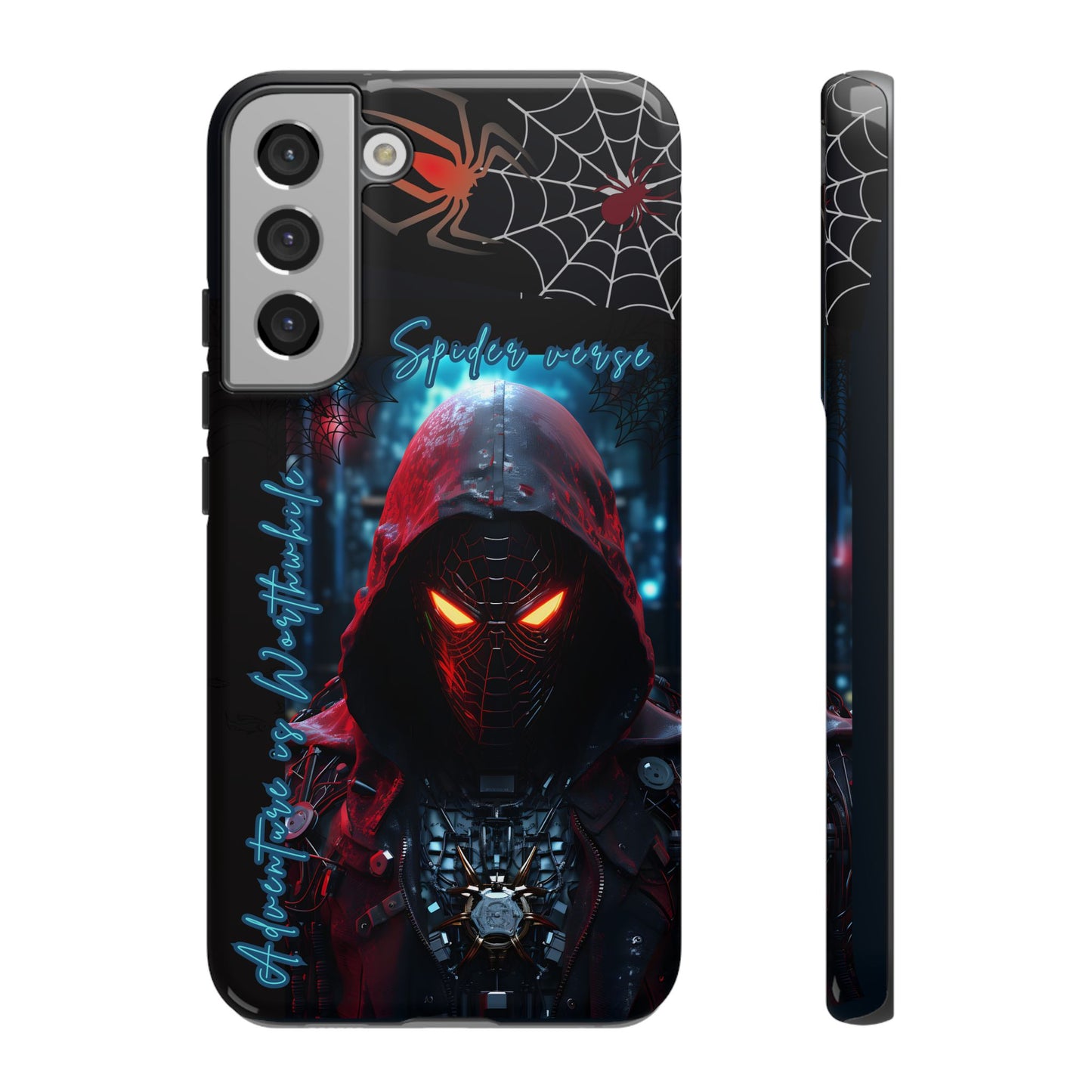 Spiderman Phone Case — Neon Hooded Skull Design "Spider verse"