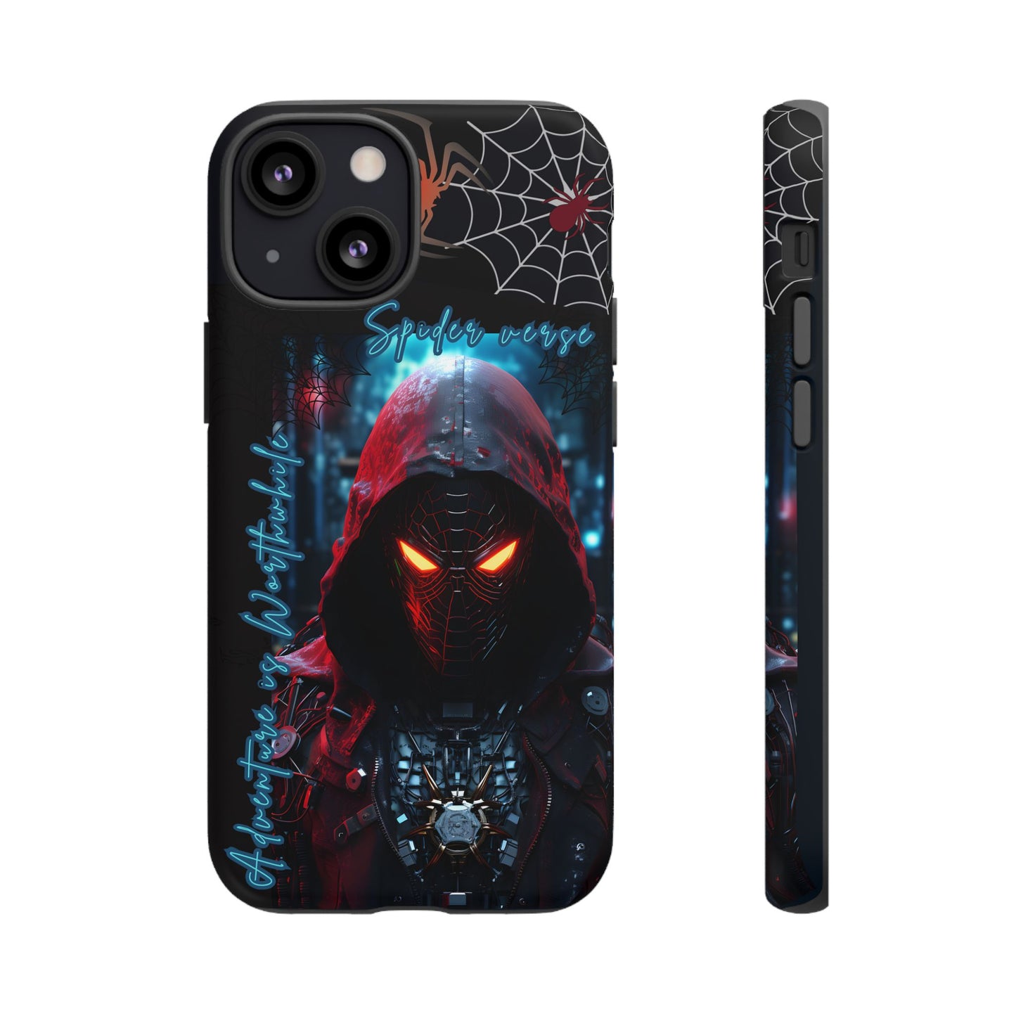 Spiderman Phone Case — Neon Hooded Skull Design "Spider verse"