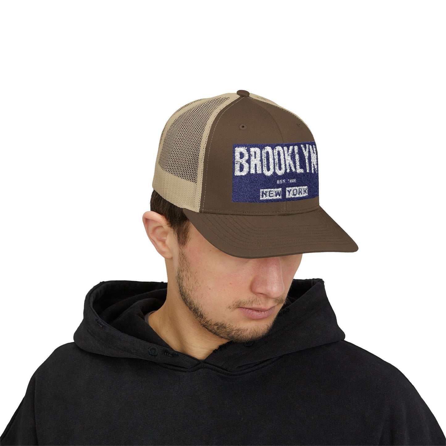 Brooklyn Trucker Cap – Vintage Sequin Patch Snapback