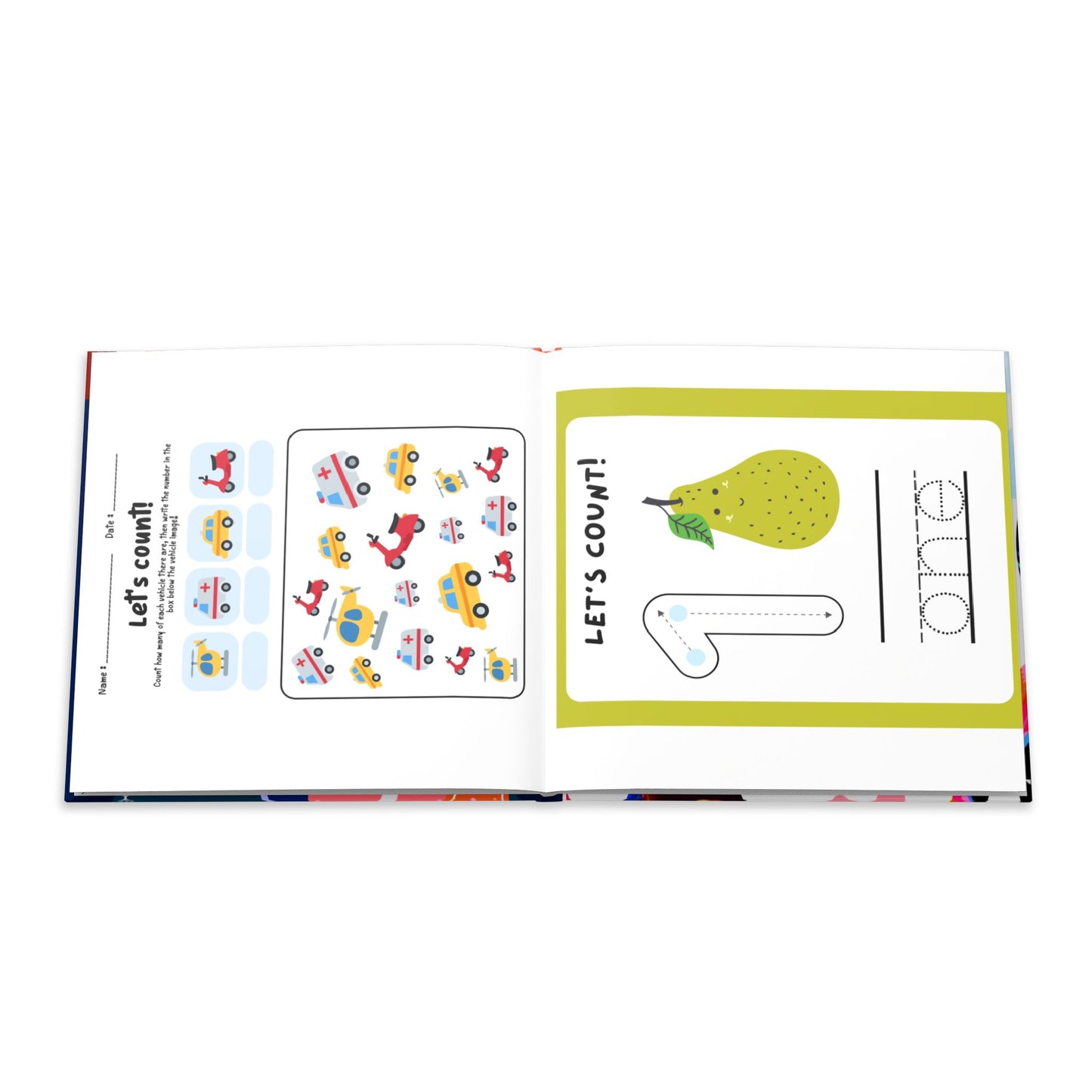 Number Learning Hardcover Coloring Book — Number Learning Activity Book for Kids