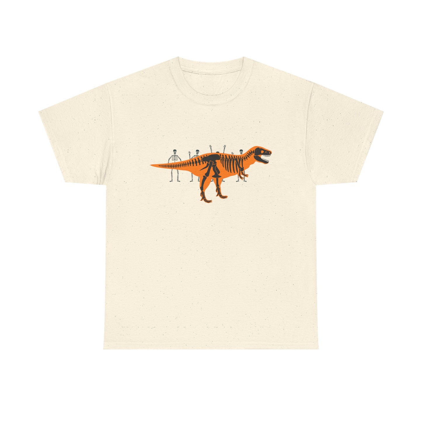 Dinosaur Graphic Tee — Retro Neon T-Rex & Skeleton Shirt