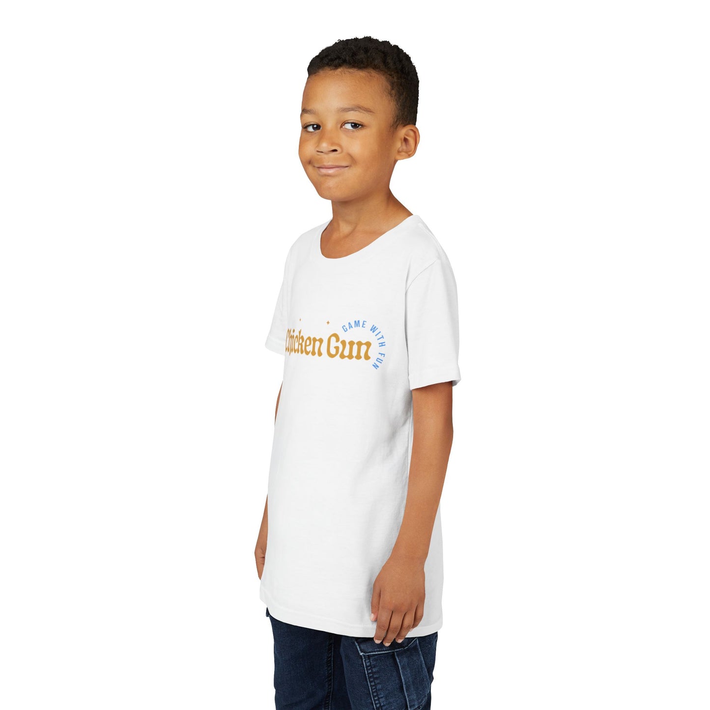 Youth Tee — Cute Chicken Gun Character Kids T-Shirt