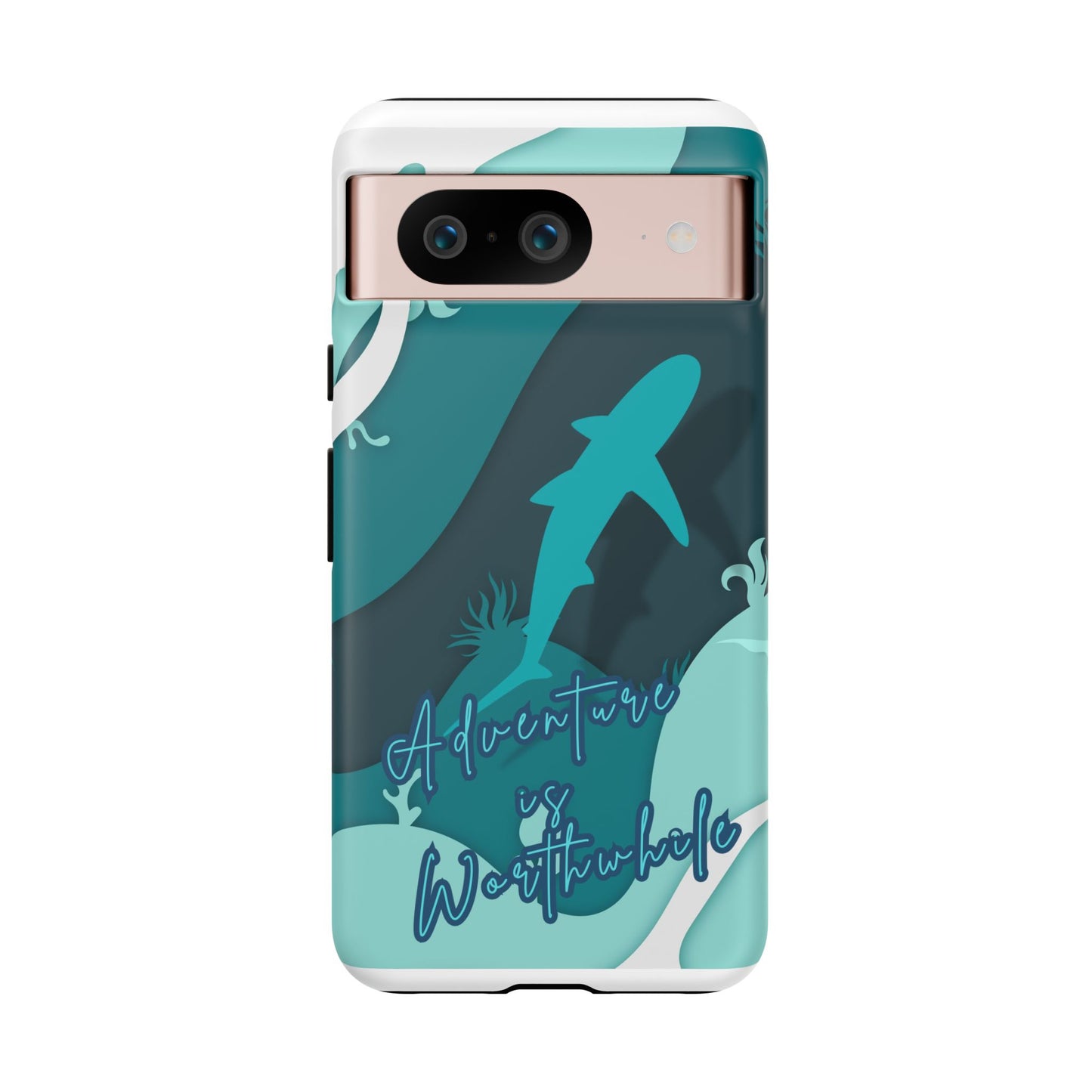 Blue Ocean Phone Case - "Adventure is Worthwhile" Teal Protective Cover