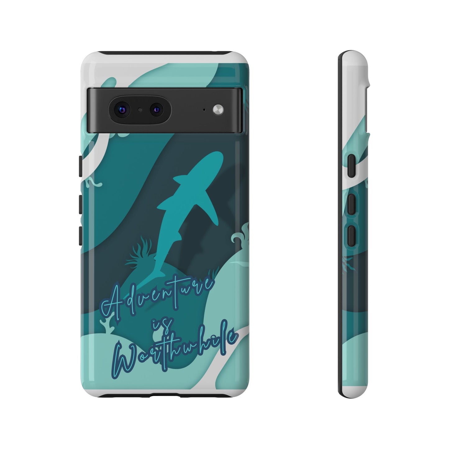 Blue Ocean Phone Case - "Adventure is Worthwhile" Teal Protective Cover