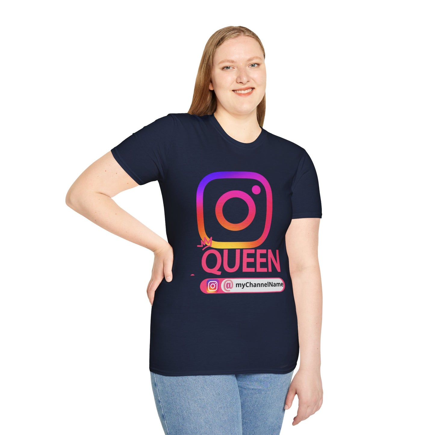 Instagram Queen T-Shirt — "Queen" Social Media Tee with Custom @handle