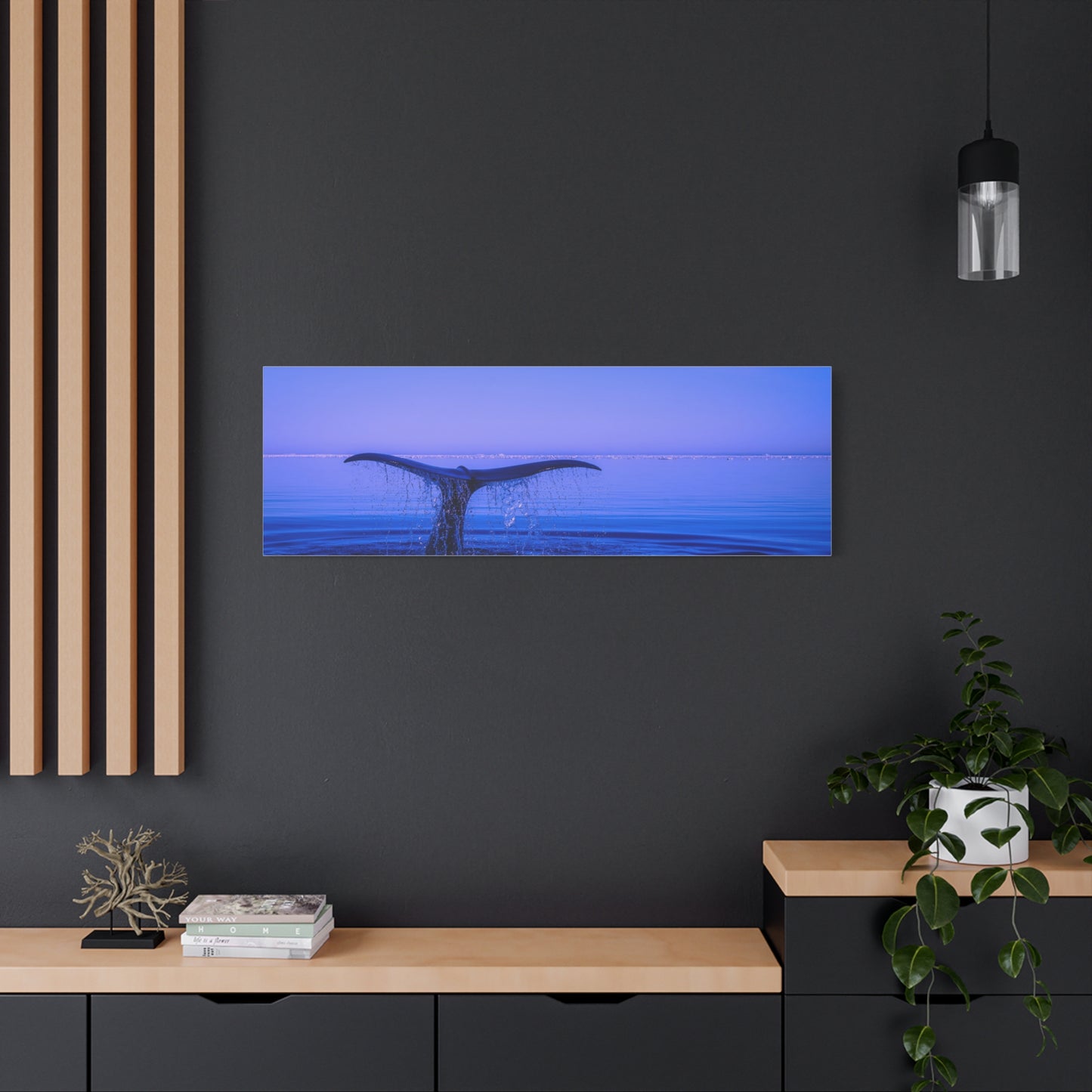 Whale Tail Matte Canvas Print — Ocean Sunset Wall Art