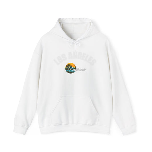 Los Angeles Retro Surf Hoodie — Vintage Sunset Car & Palm Tree Sweatshirt