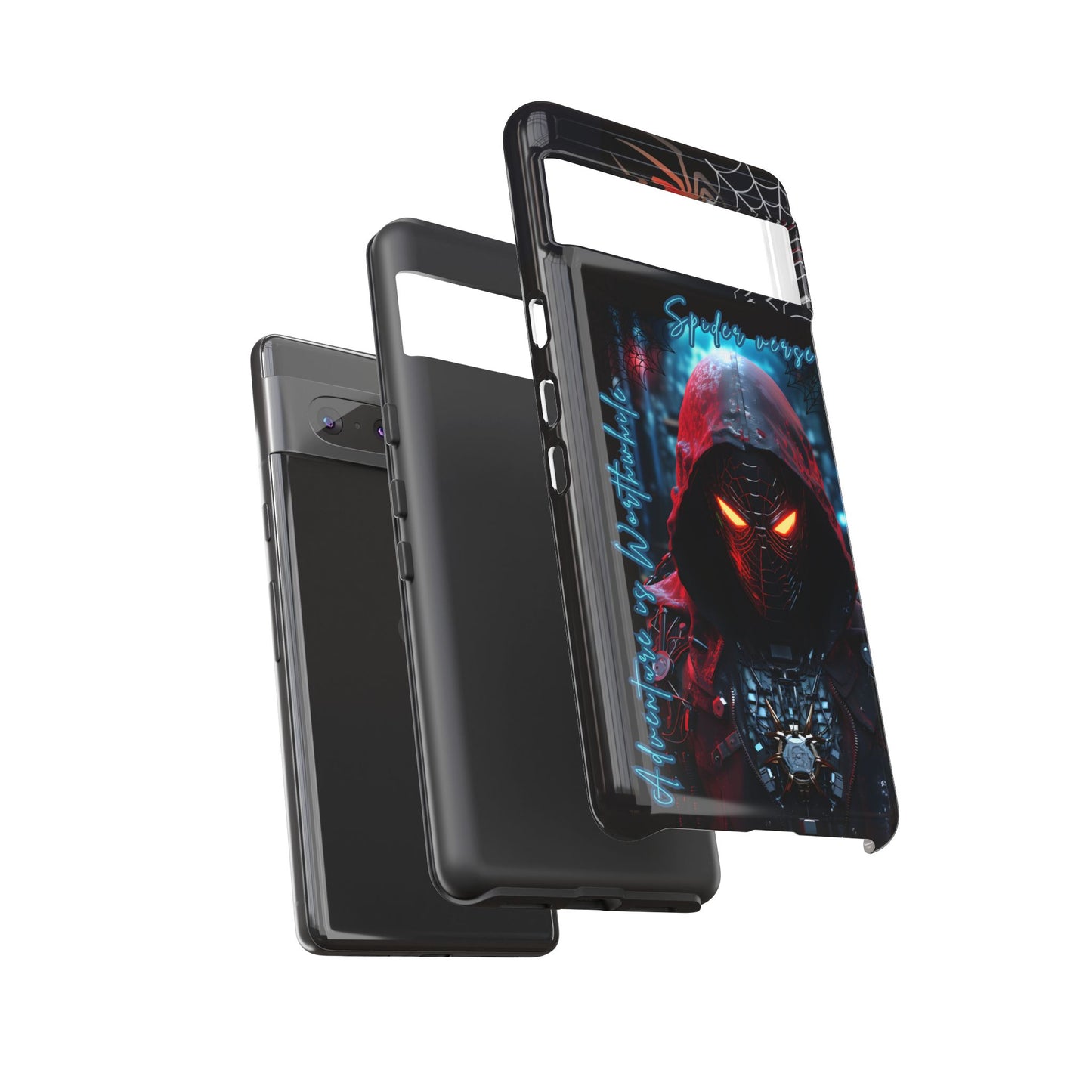 Spiderman Phone Case — Neon Hooded Skull Design "Spider verse"