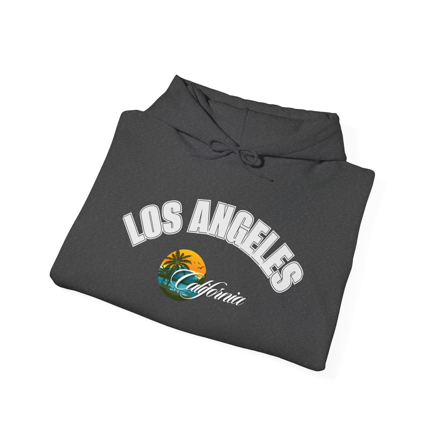 Los Angeles Retro Surf Hoodie — Vintage Sunset Car & Palm Tree Sweatshirt