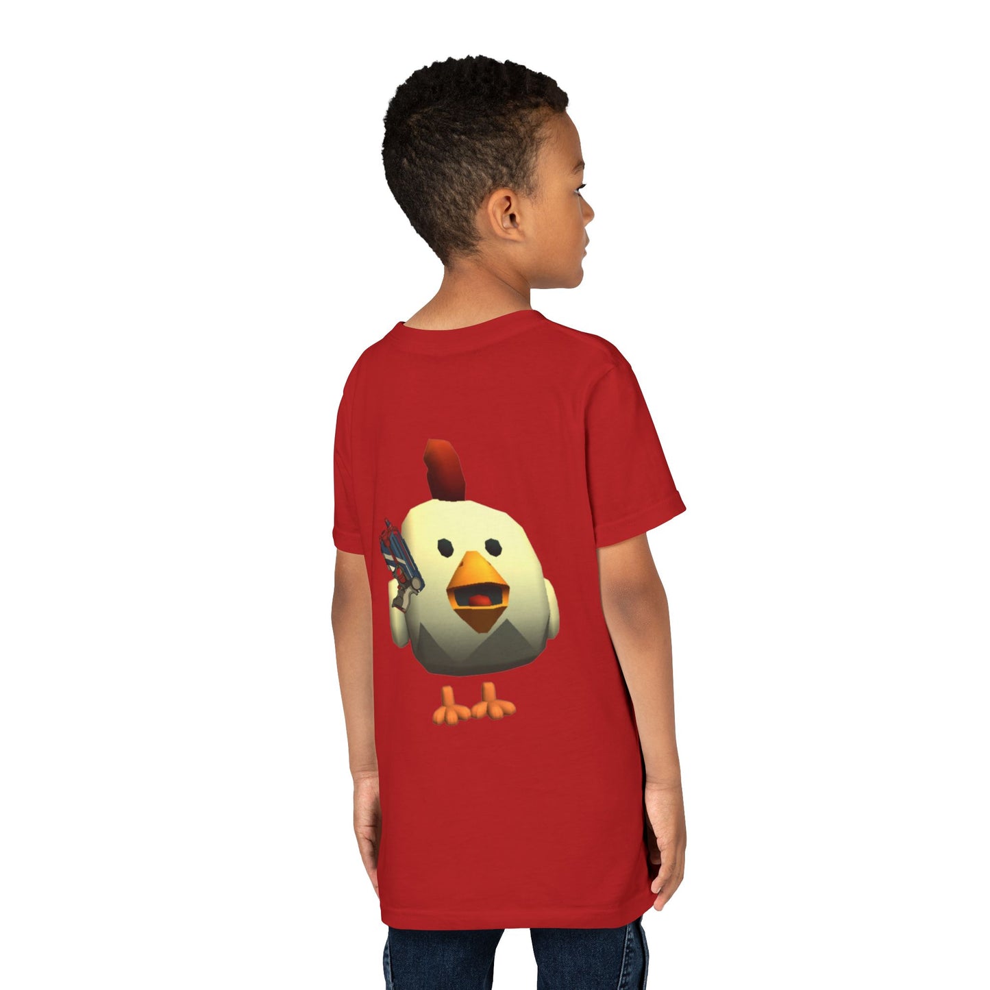 Youth Tee — Cute Chicken Gun Character Kids T-Shirt