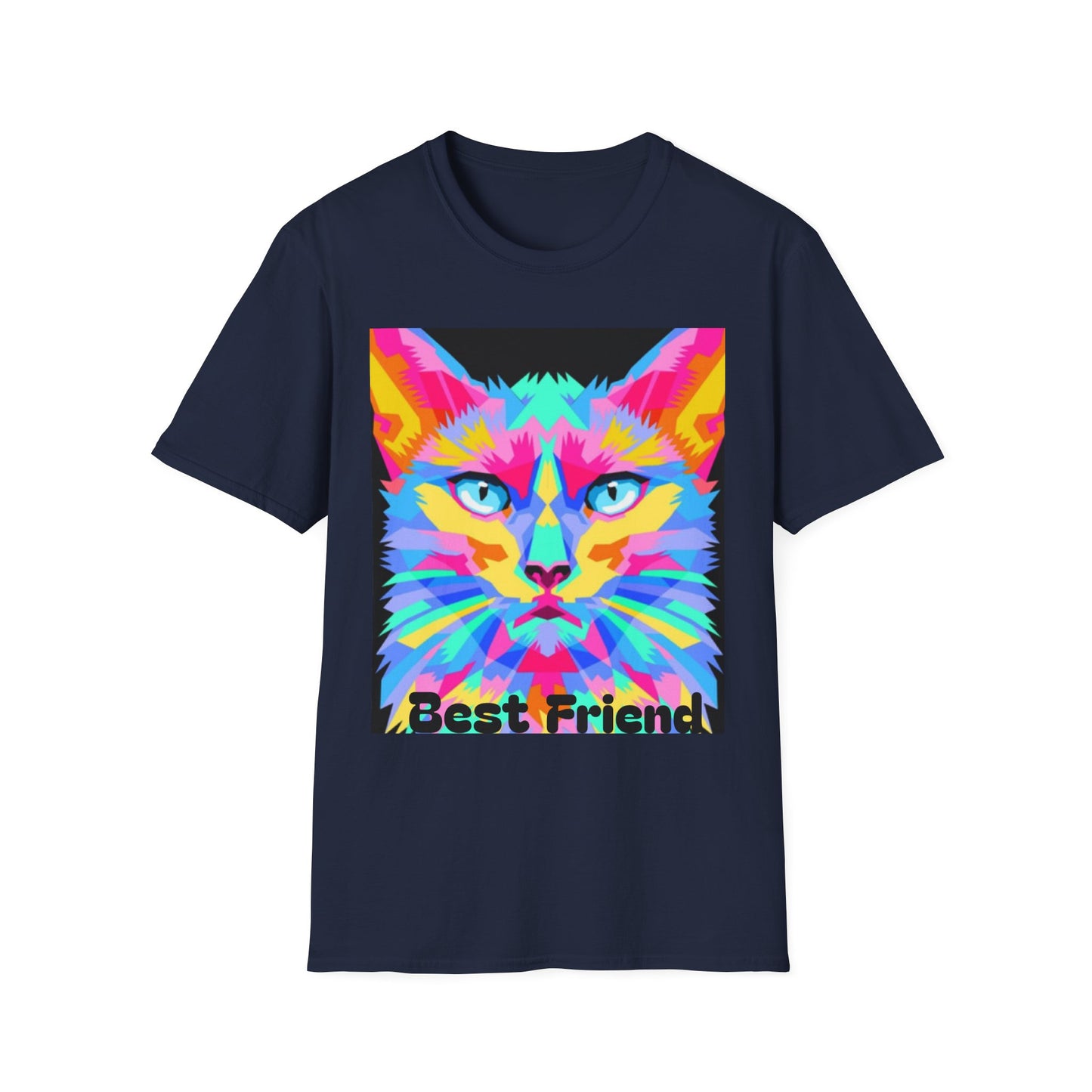 Colorful Pop Art Cat T-Shirt — "Best Friend" Graphic Tee