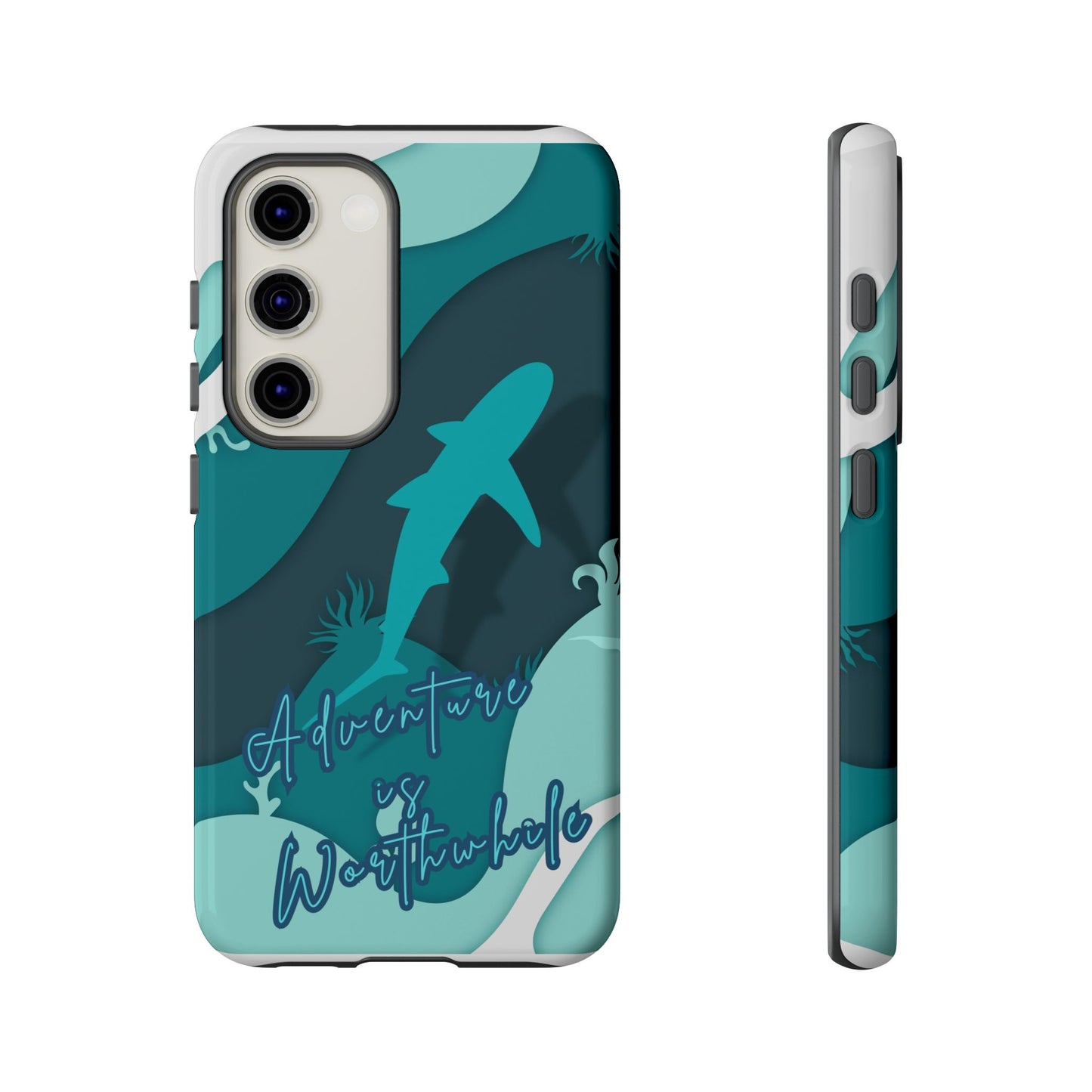 Blue Ocean Phone Case - "Adventure is Worthwhile" Teal Protective Cover