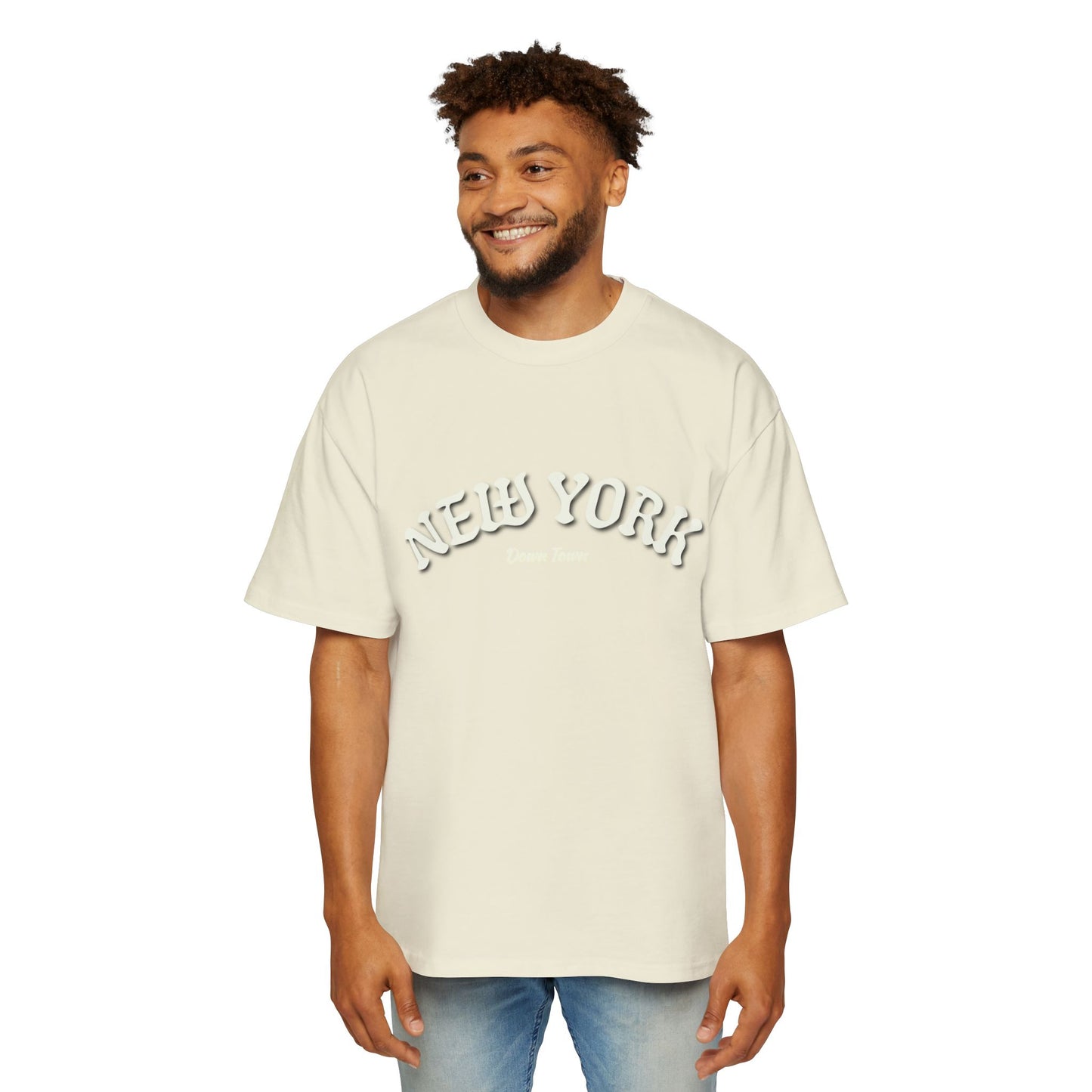 Oversized Tee — 'New York' Front & 'Nope.' Script Back Graphic Shirt