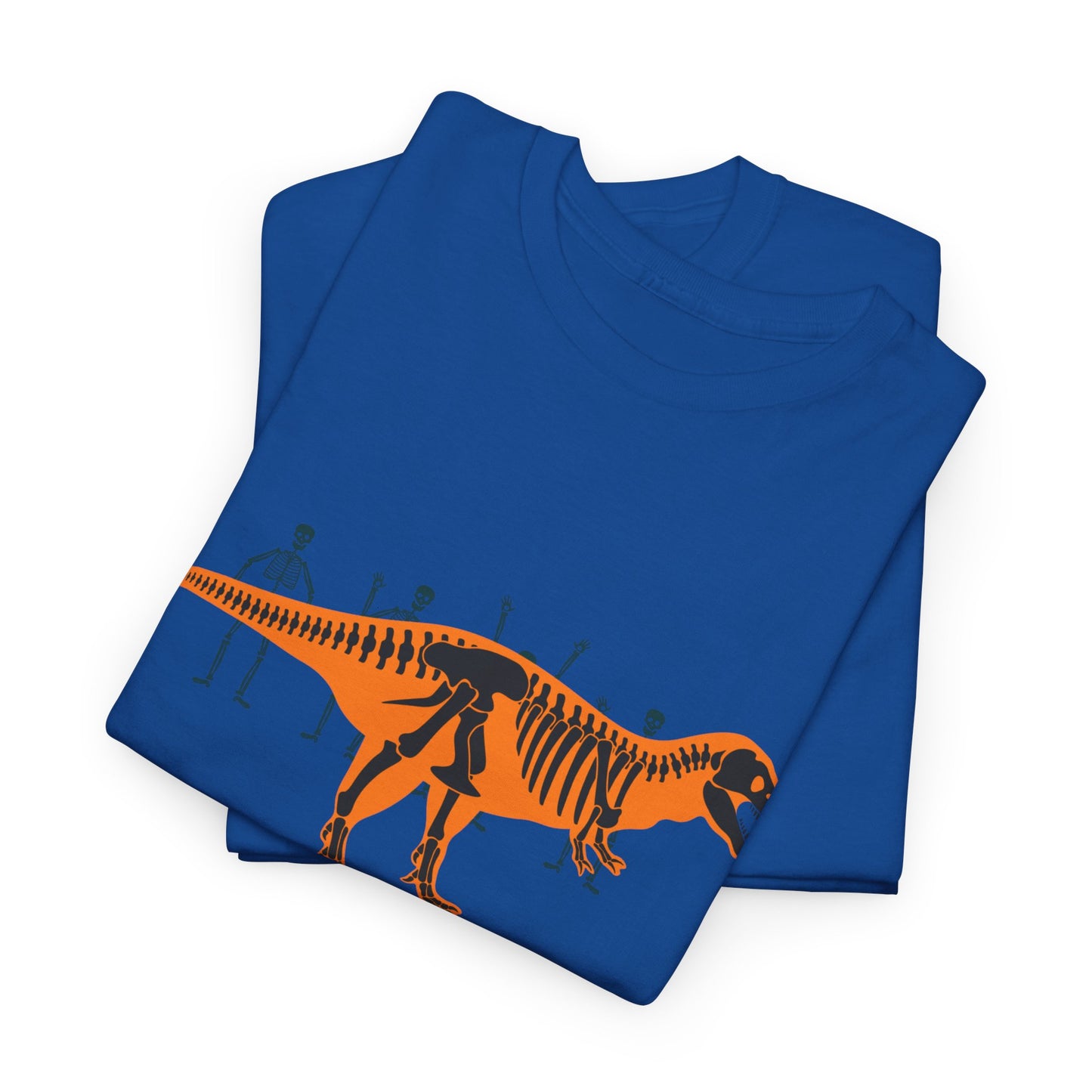 Dinosaur Graphic Tee — Retro Neon T-Rex & Skeleton Shirt