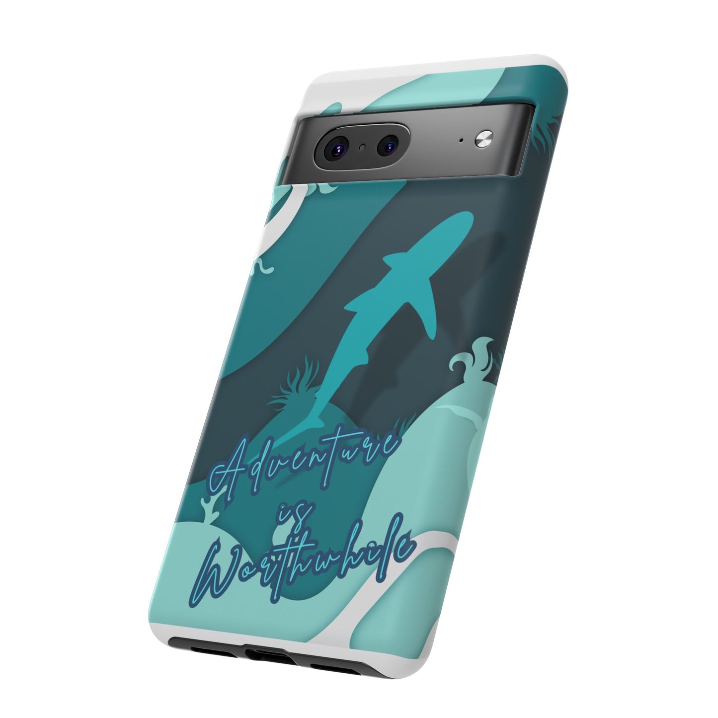 Blue Ocean Phone Case - "Adventure is Worthwhile" Teal Protective Cover