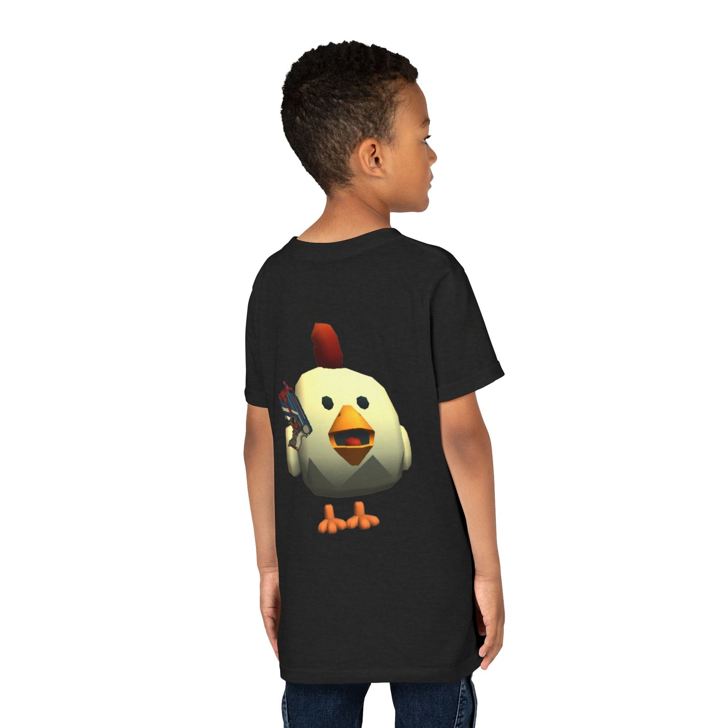 Youth Tee — Cute Chicken Gun Character Kids T-Shirt