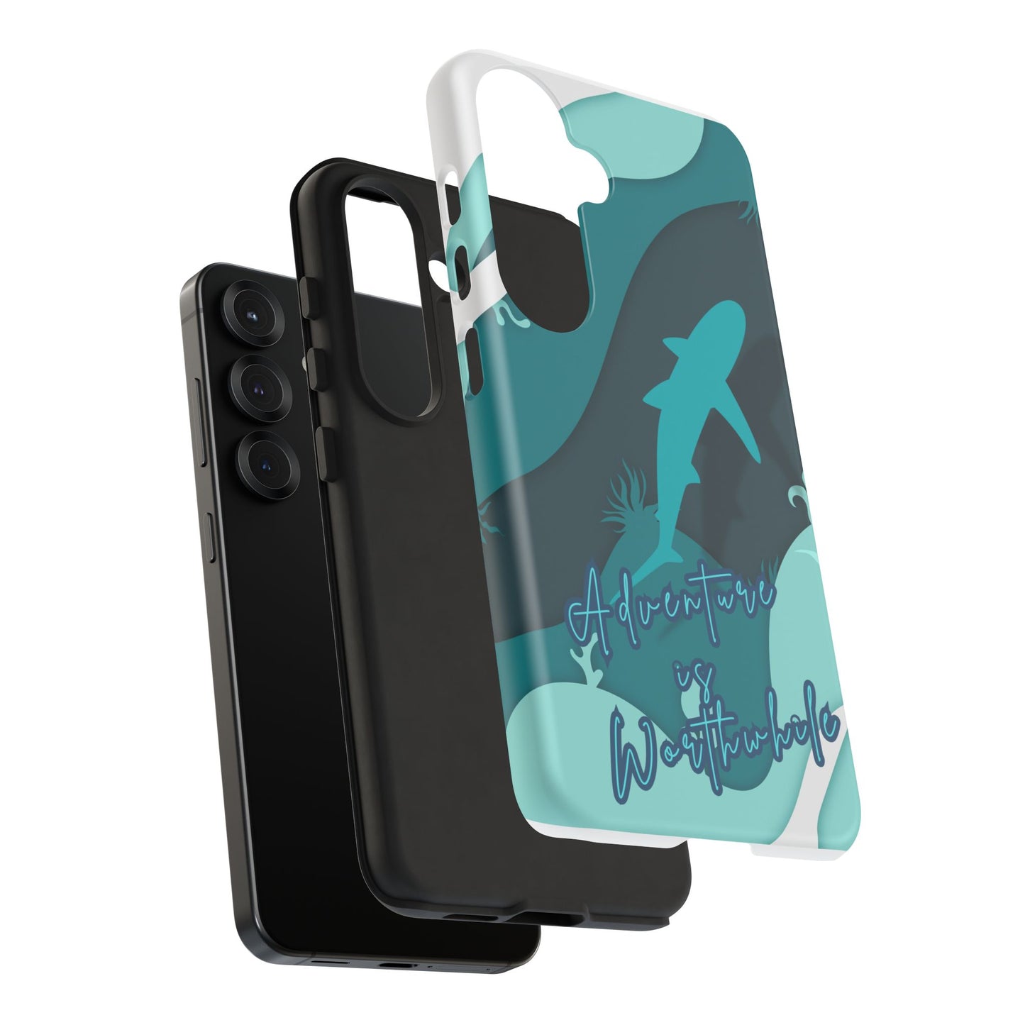 Blue Ocean Phone Case - "Adventure is Worthwhile" Teal Protective Cover