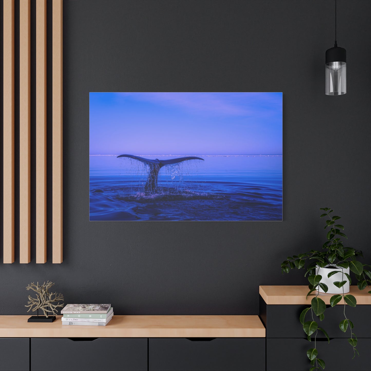 Whale Tail Matte Canvas Print — Ocean Sunset Wall Art
