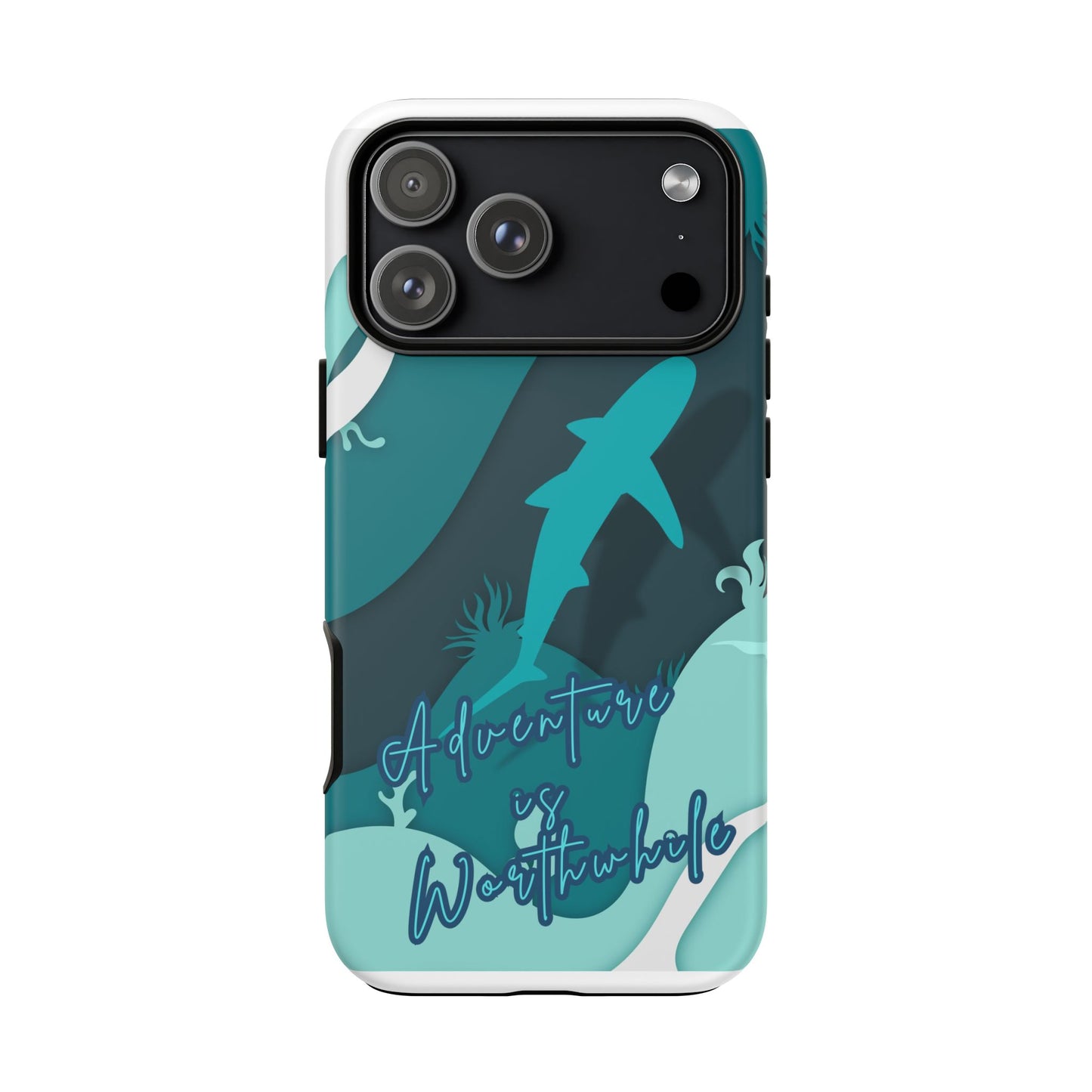 Blue Ocean Phone Case - "Adventure is Worthwhile" Teal Protective Cover
