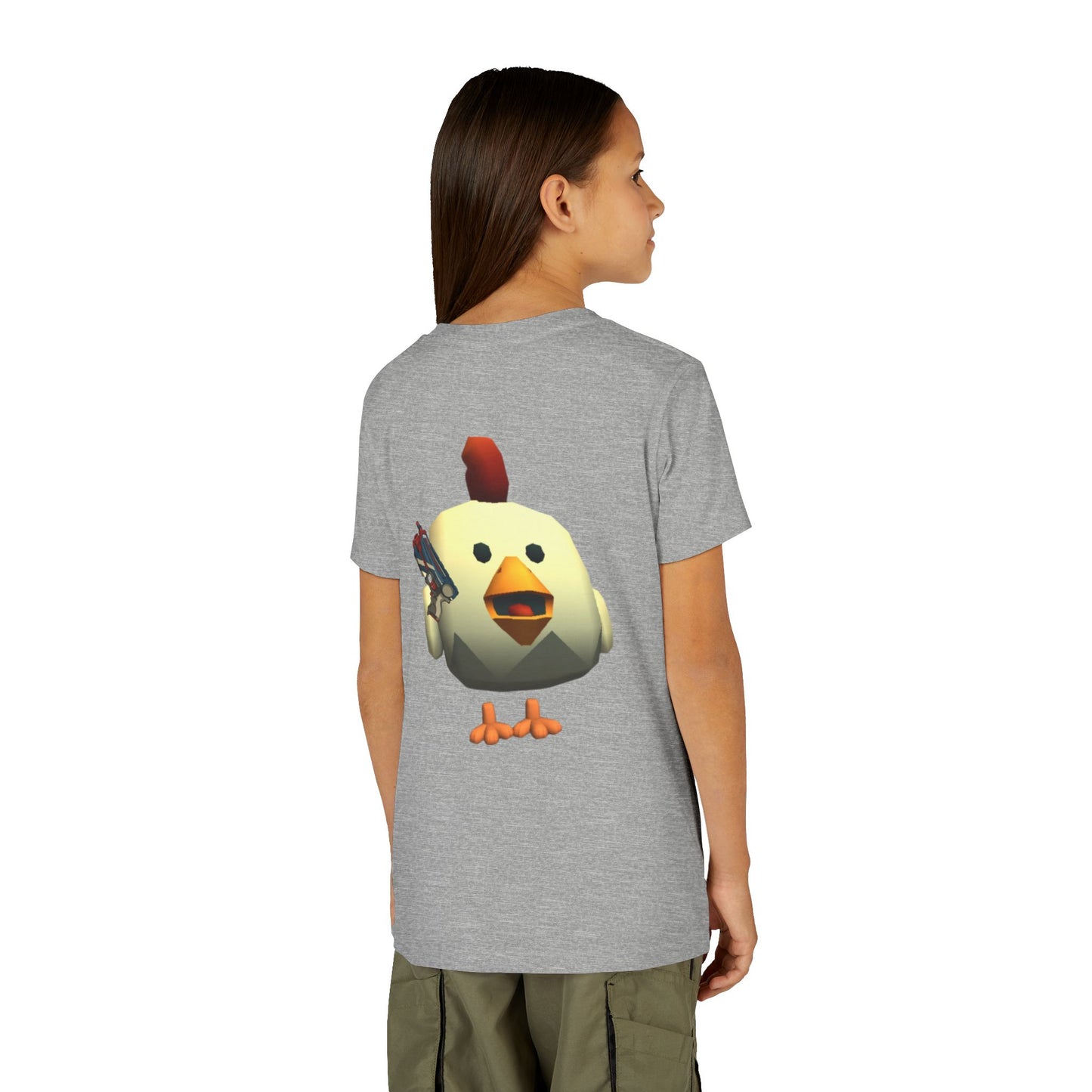 Youth Tee — Cute Chicken Gun Character Kids T-Shirt