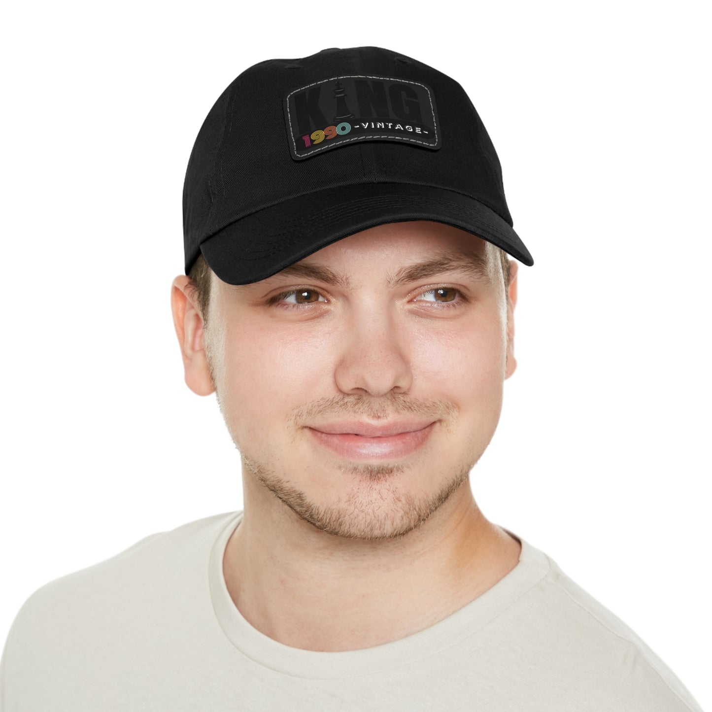 King 1990 Vintage Leather Patch Dad Hat