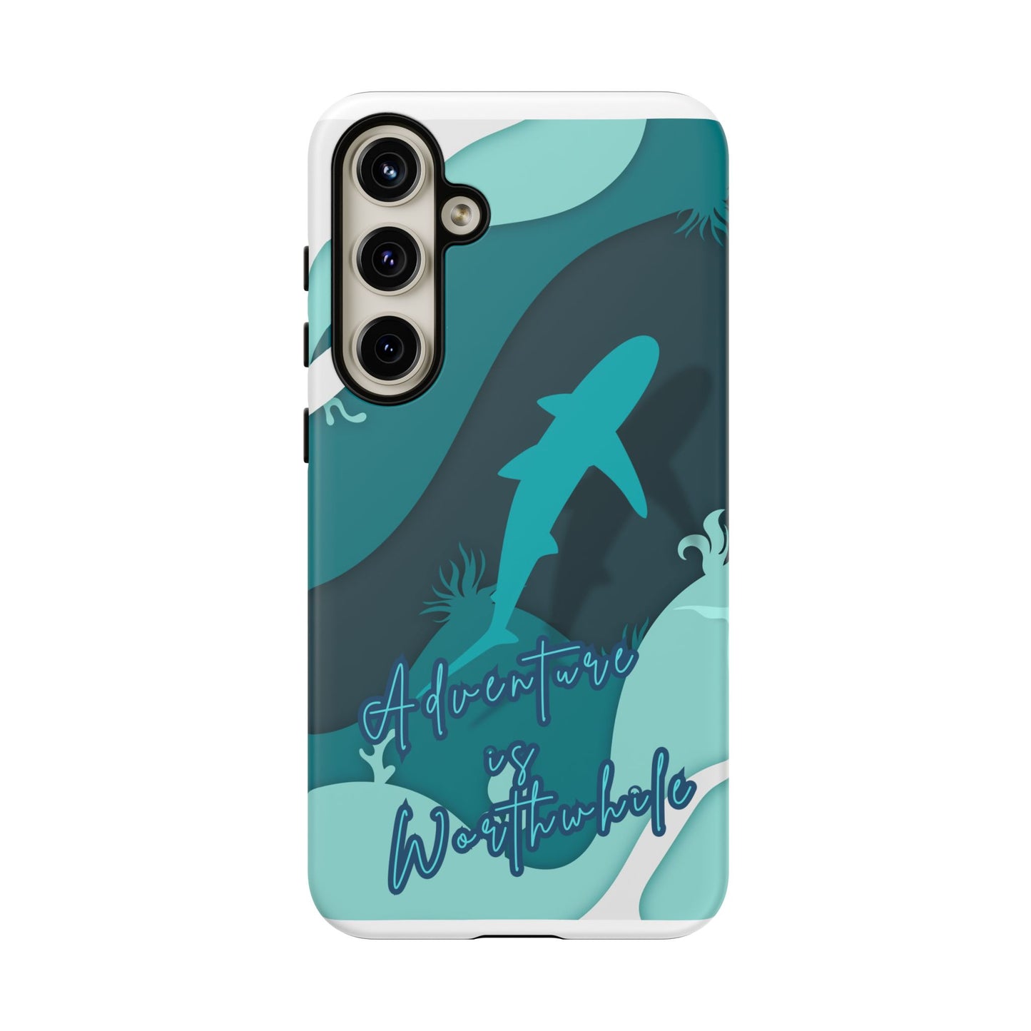 Blue Ocean Phone Case - "Adventure is Worthwhile" Teal Protective Cover