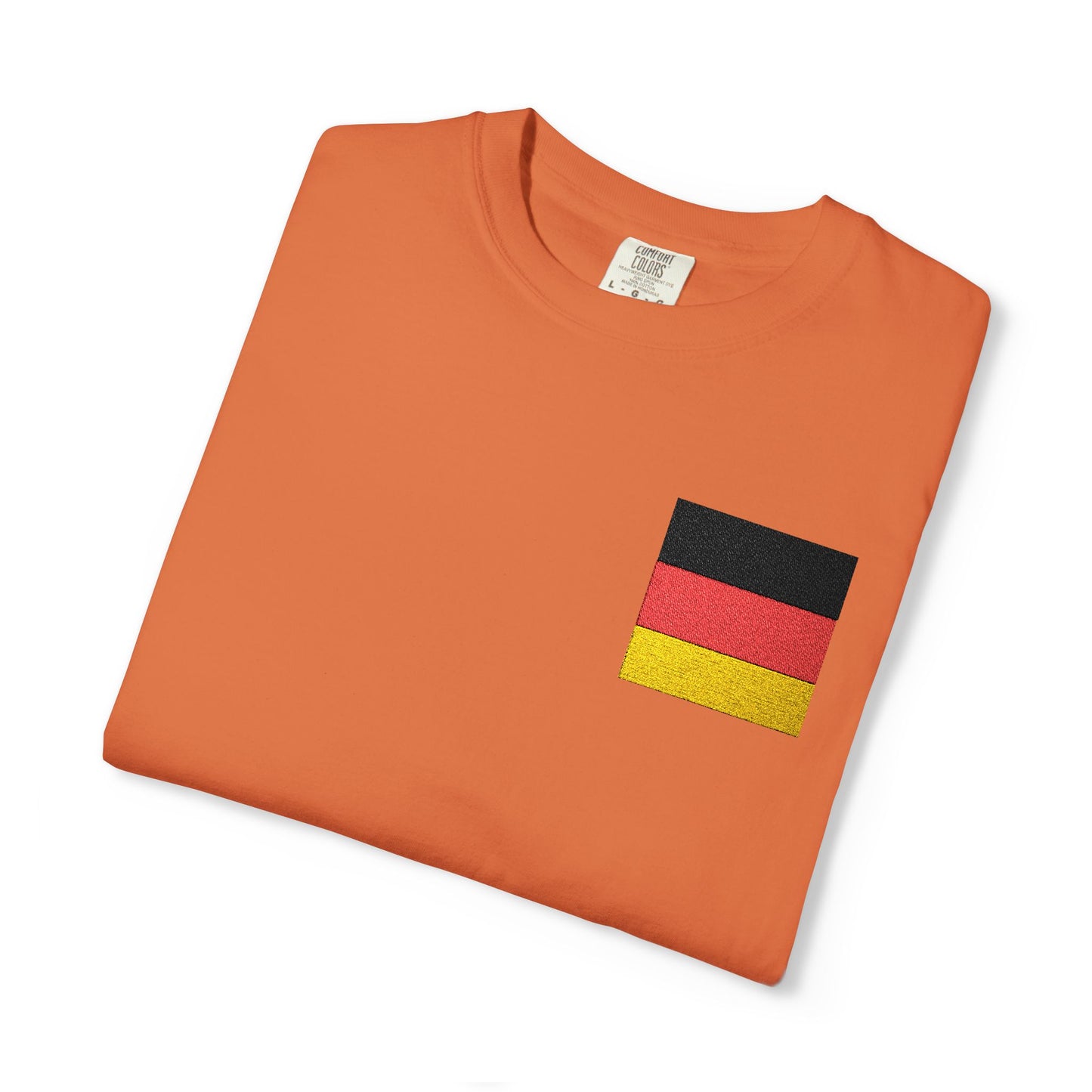 Germany Flag Pocket T-Shirt — German Pride Tee with Sleeve Flags
