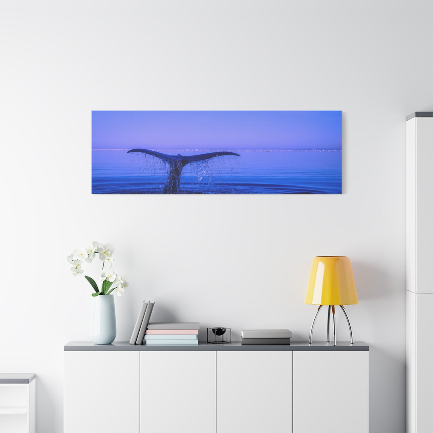 Whale Tail Matte Canvas Print — Ocean Sunset Wall Art