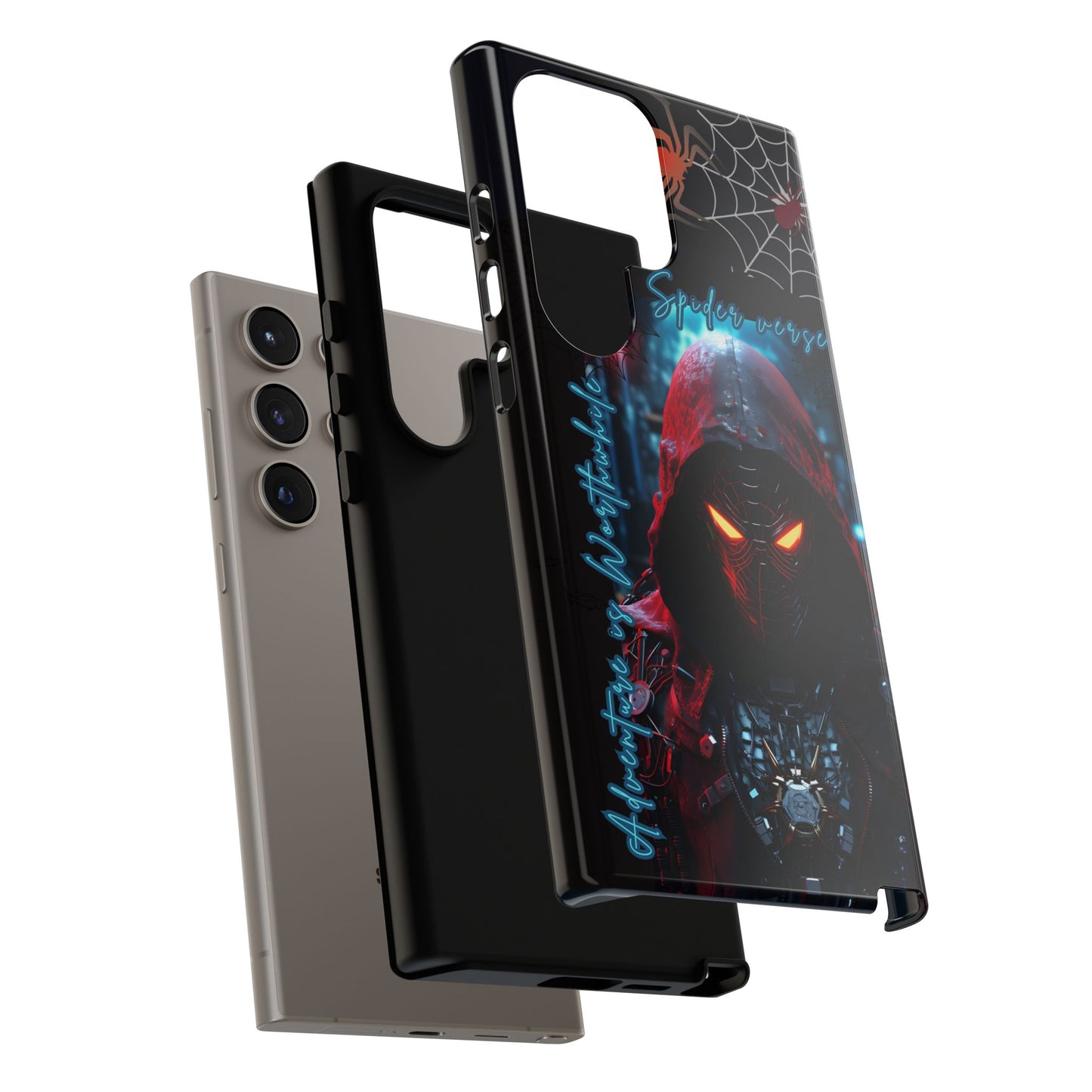 Spiderman Phone Case — Neon Hooded Skull Design "Spider verse"