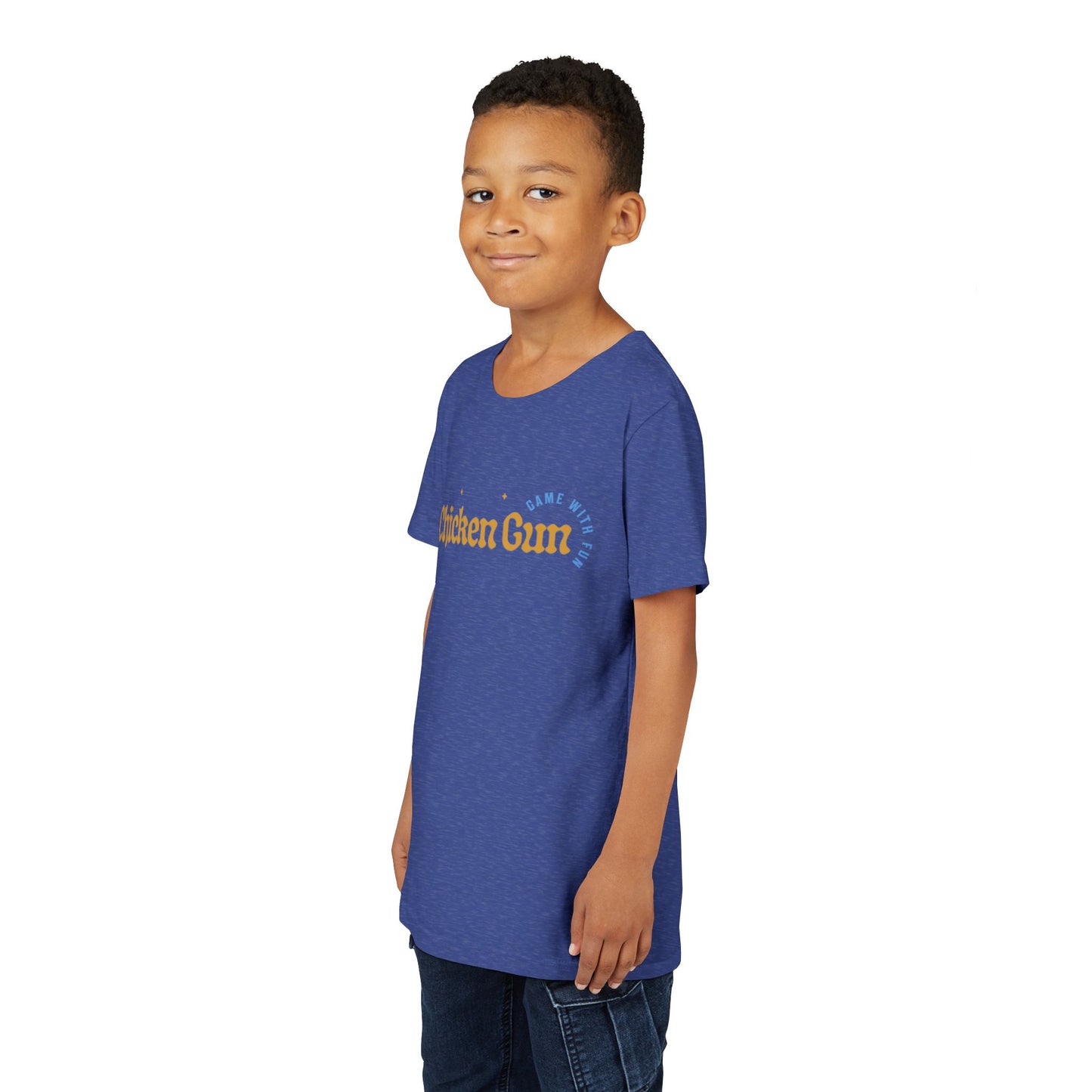 Youth Tee — Cute Chicken Gun Character Kids T-Shirt