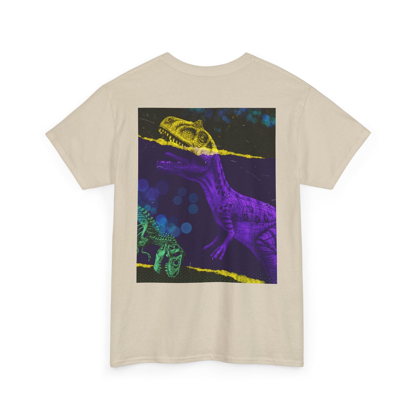 Dinosaur Graphic Tee — Retro Neon T-Rex & Skeleton Shirt