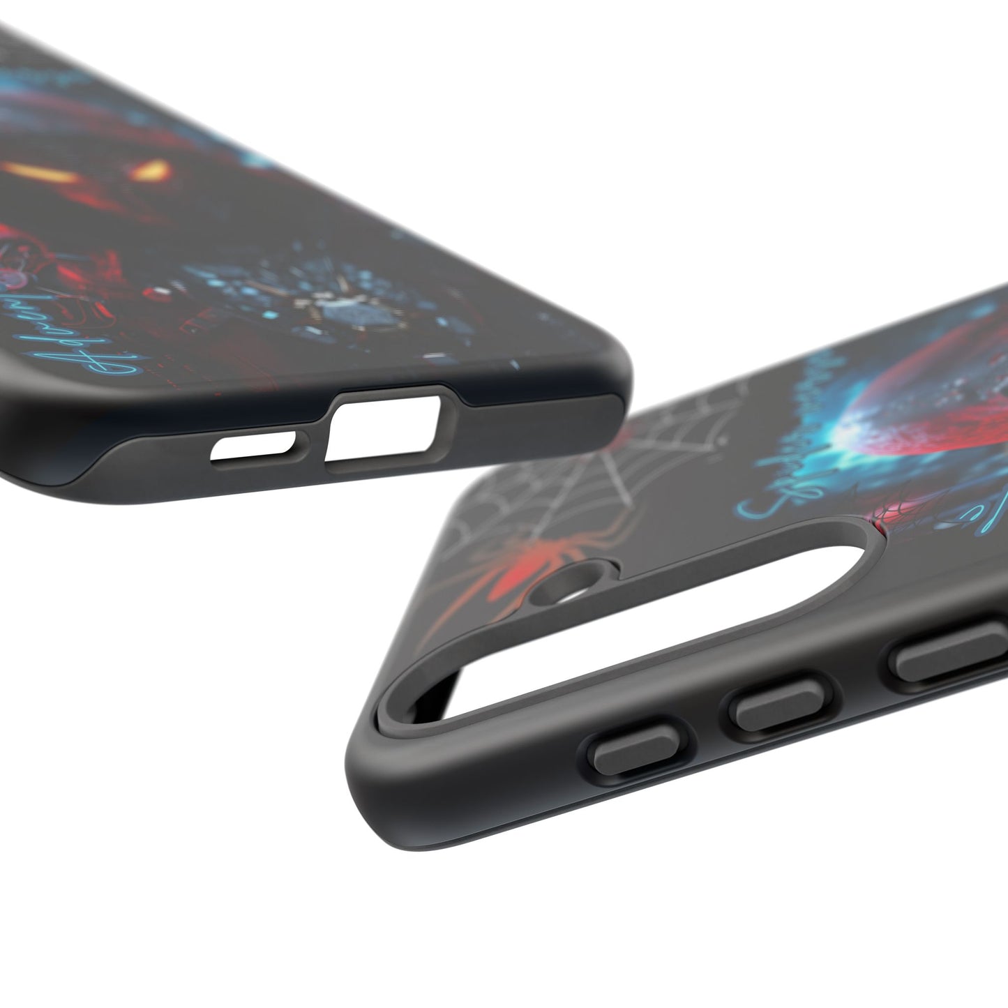 Spiderman Phone Case — Neon Hooded Skull Design "Spider verse"