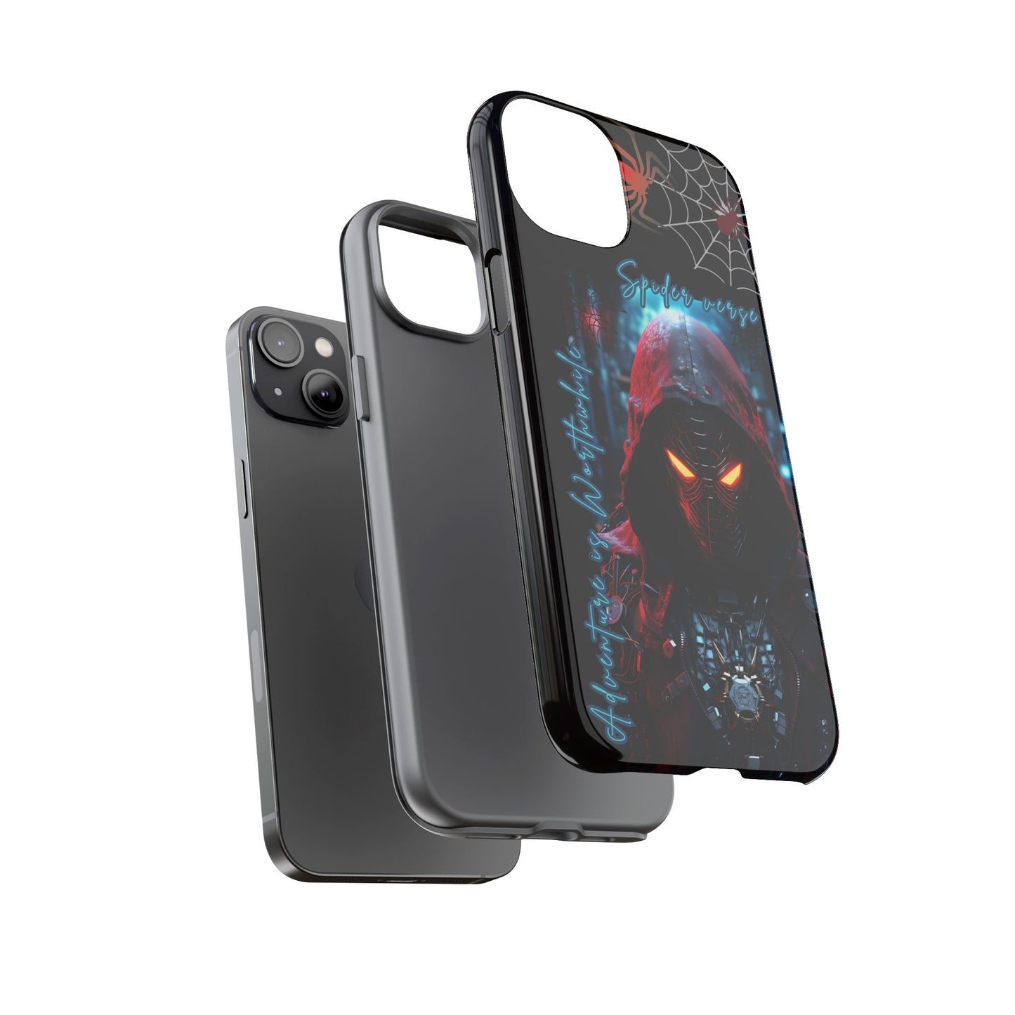 Spiderman Phone Case — Neon Hooded Skull Design "Spider verse"