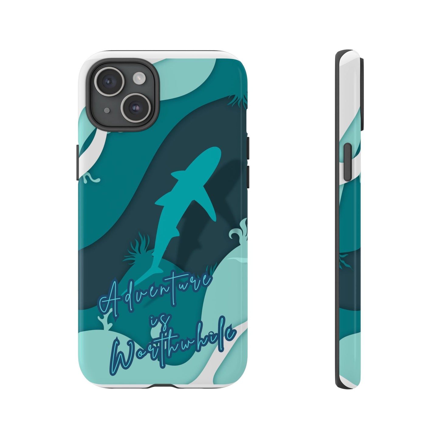 Blue Ocean Phone Case - "Adventure is Worthwhile" Teal Protective Cover