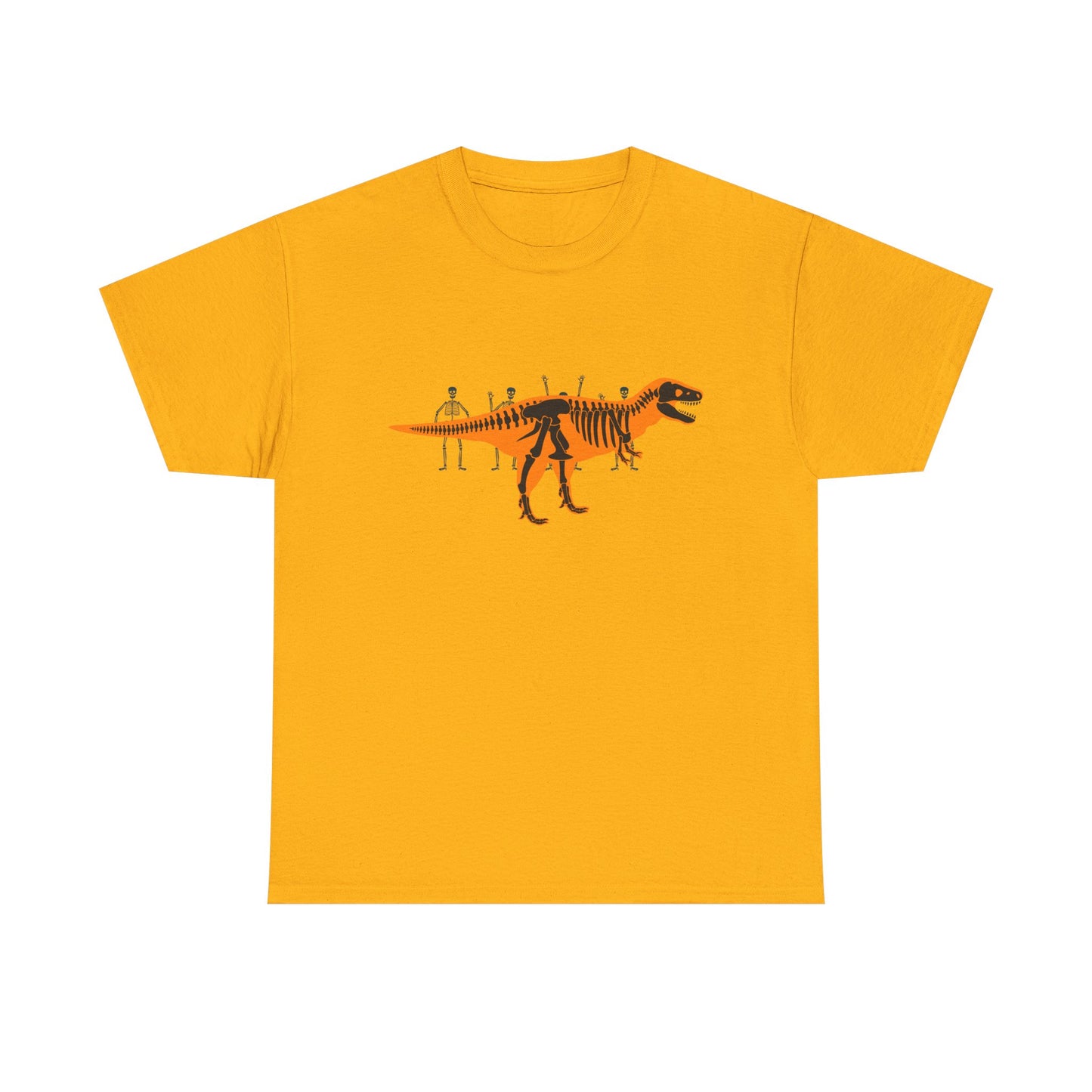 Dinosaur Graphic Tee — Retro Neon T-Rex & Skeleton Shirt