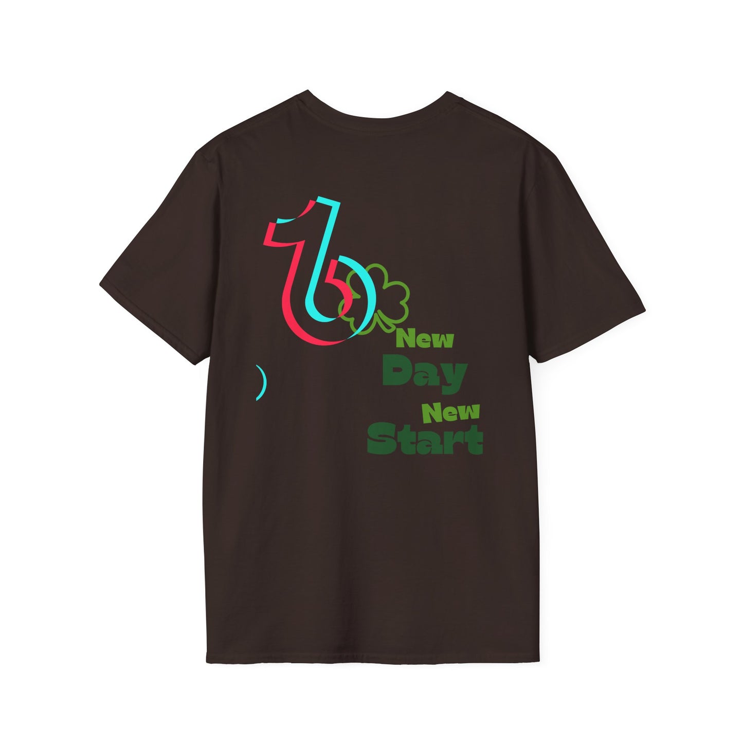 TikTok Queen Graphic T-Shirt — Personalized Channel Name, 'New Day New Start' Back Design