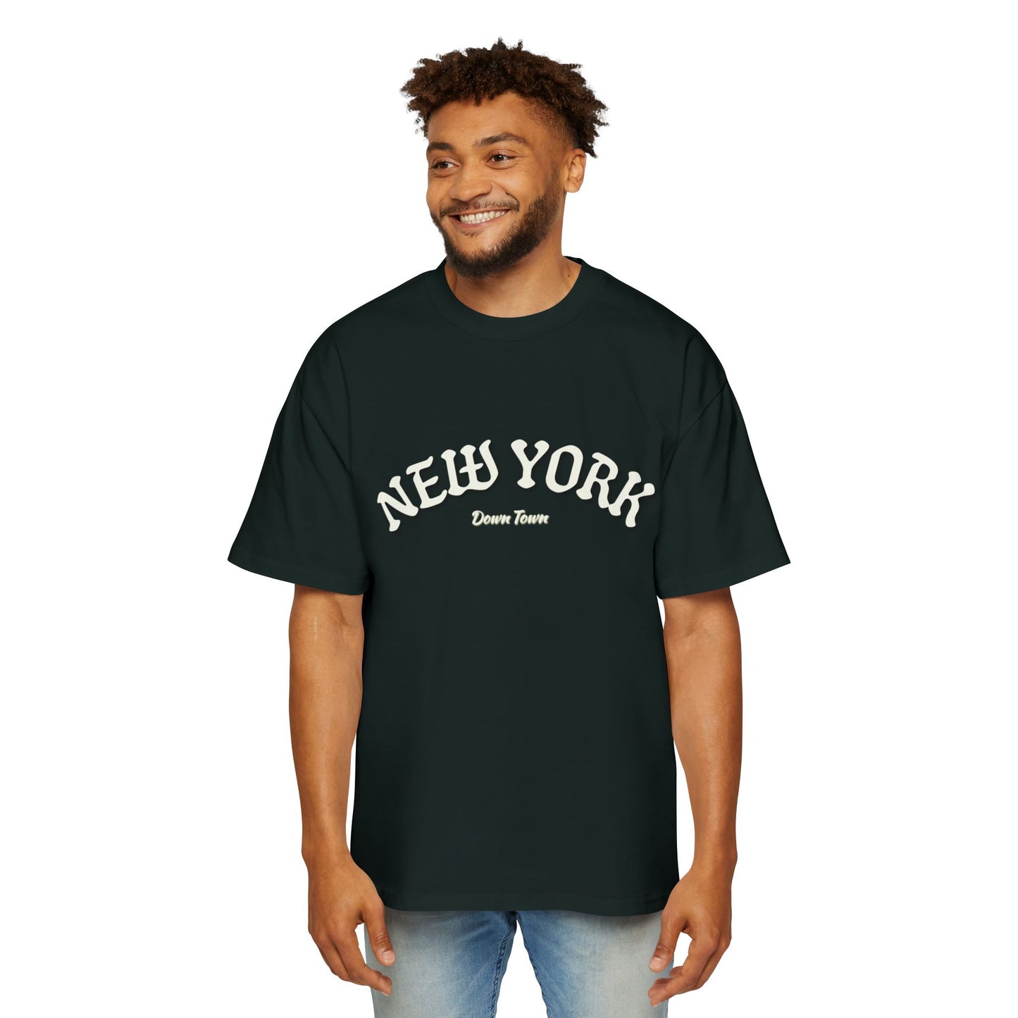 Oversized Tee — 'New York' Front & 'Nope.' Script Back Graphic Shirt
