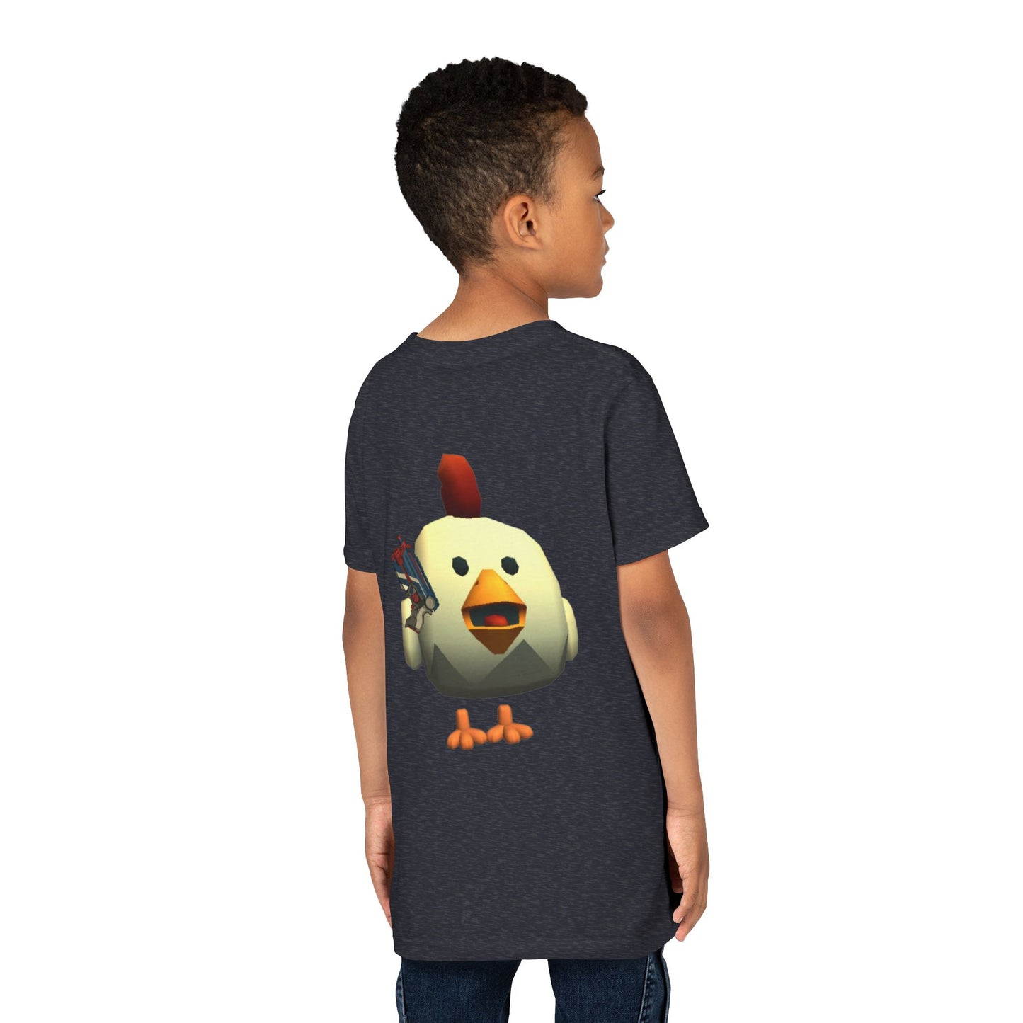 Youth Tee — Cute Chicken Gun Character Kids T-Shirt