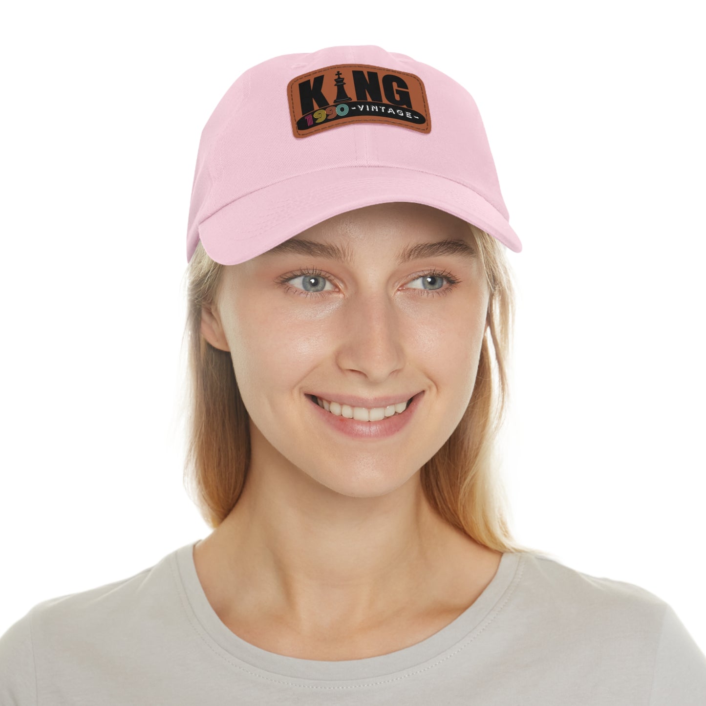 King 1990 Vintage Leather Patch Dad Hat