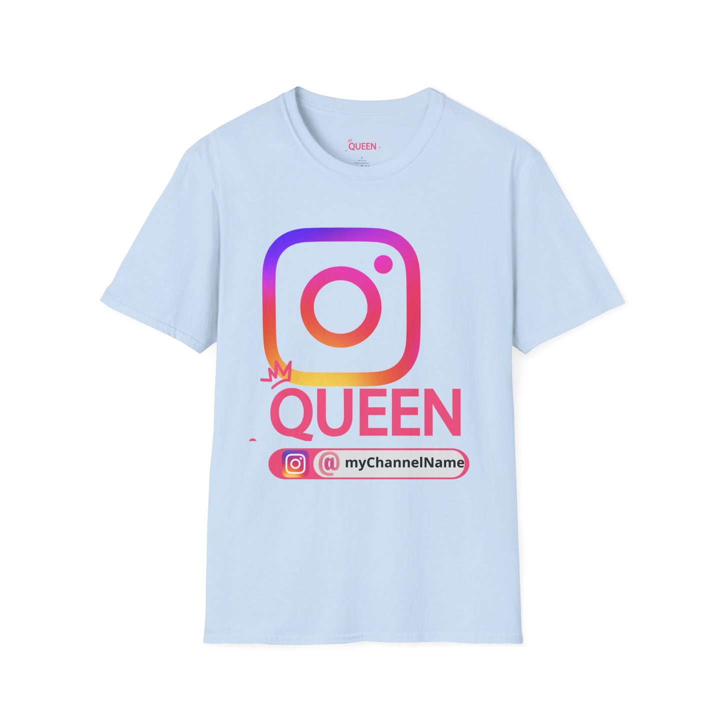 Instagram Queen T-Shirt — "Queen" Social Media Tee with Custom @handle