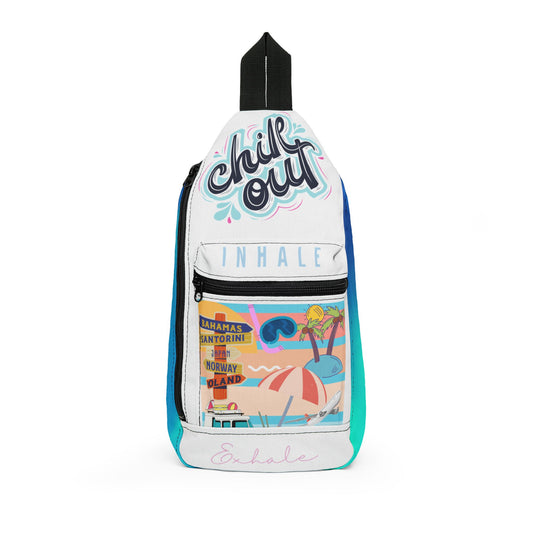 Chill Out 'Travel' Beach Graphic Sling Bag — Casual Summer Crossbody