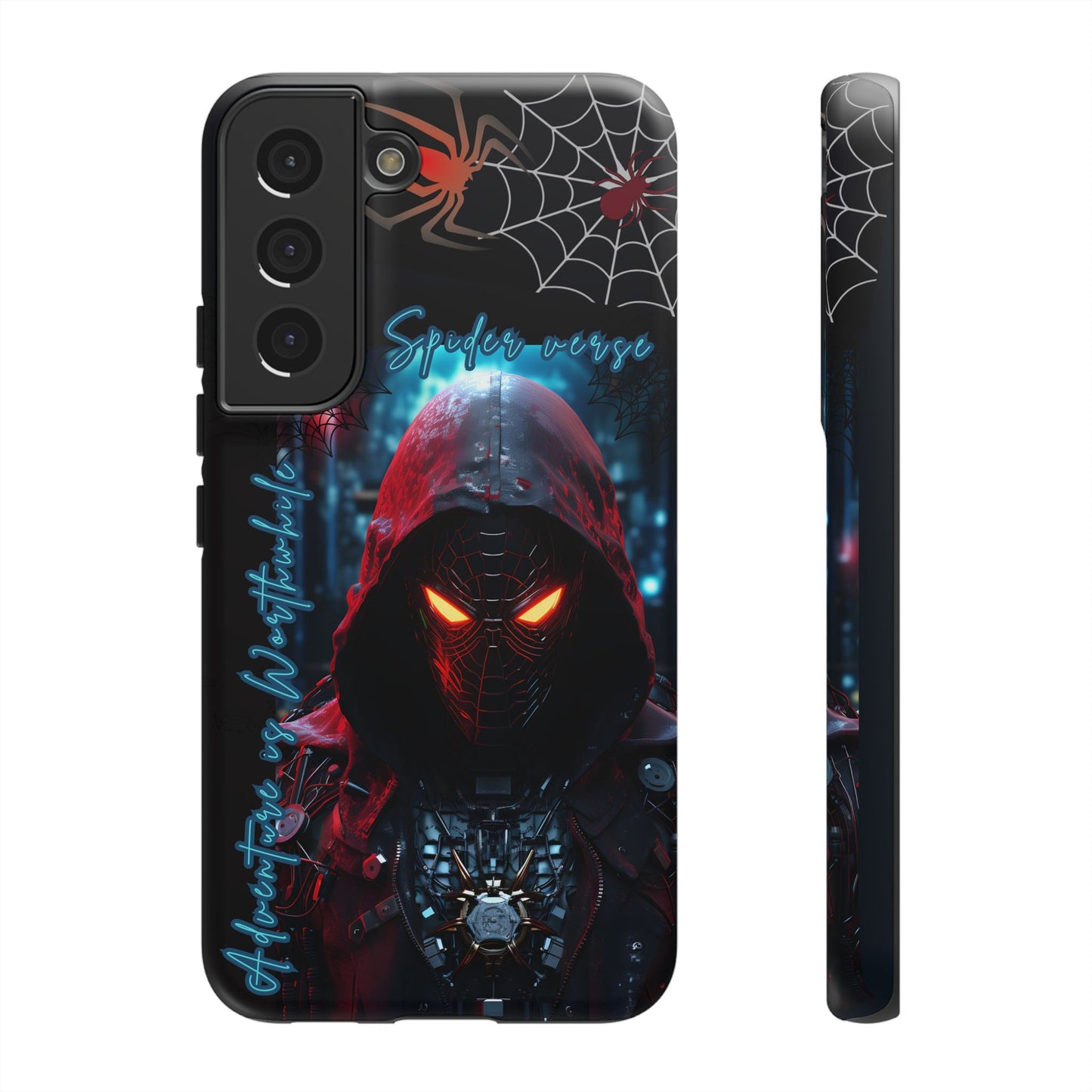 Spiderman Phone Case — Neon Hooded Skull Design "Spider verse"