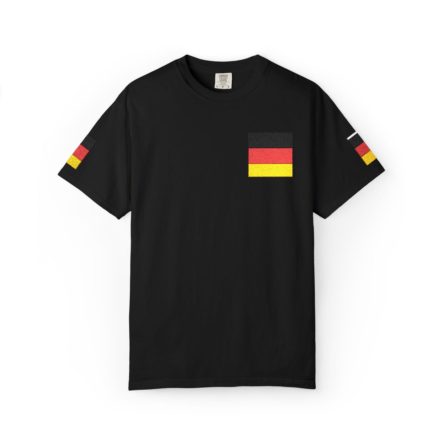 Germany Flag Pocket T-Shirt — German Pride Tee with Sleeve Flags