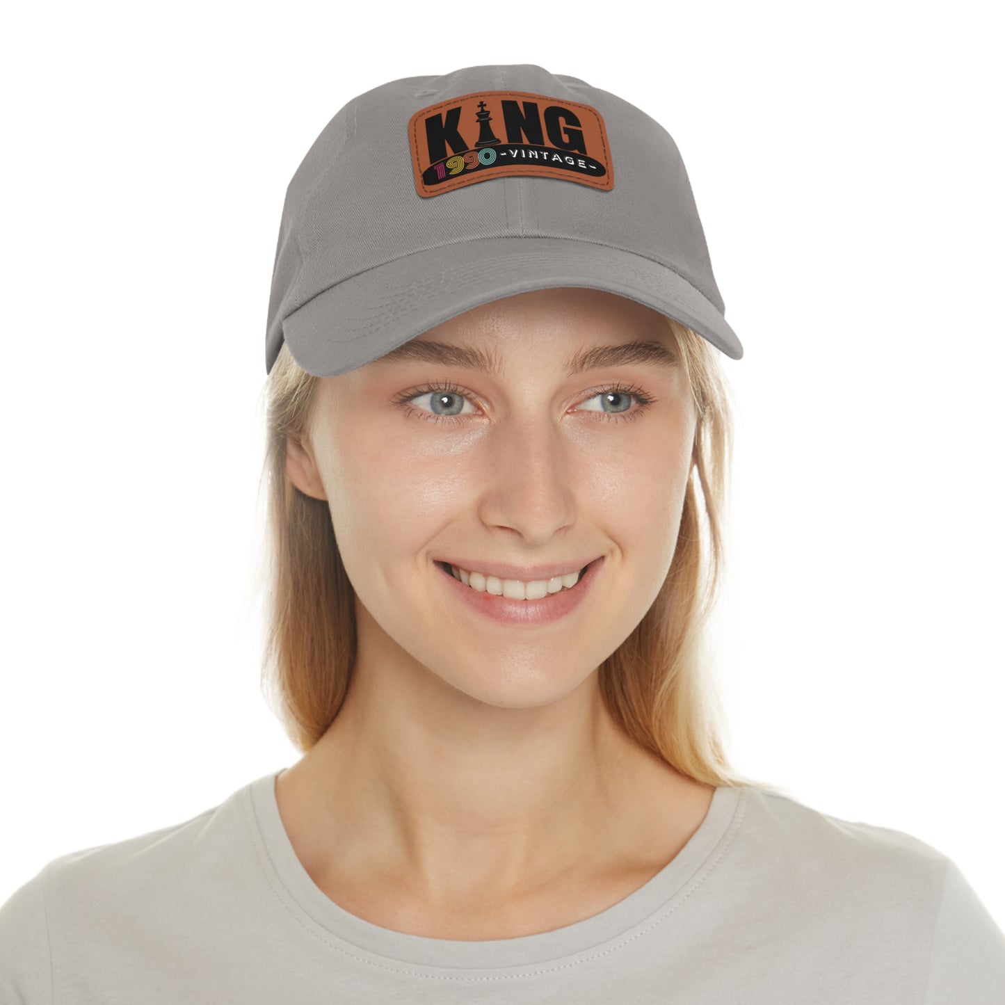 King 1990 Vintage Leather Patch Dad Hat
